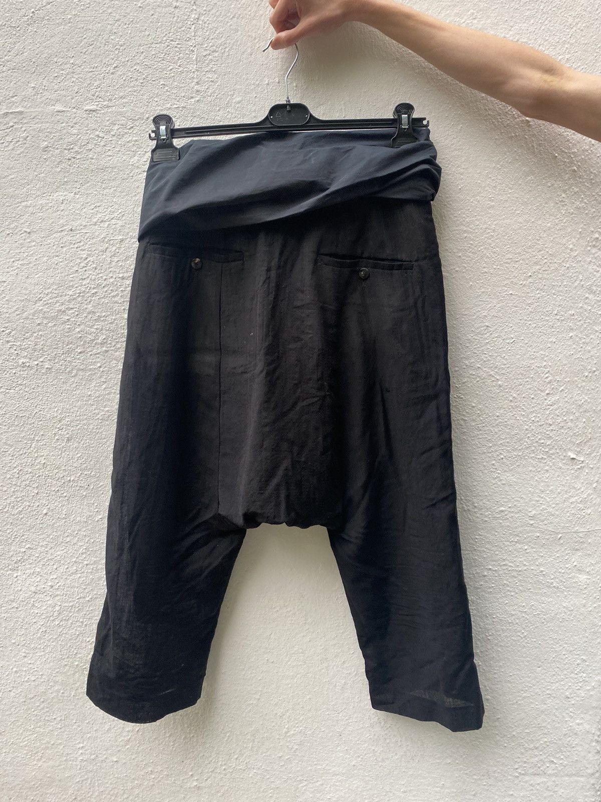 Rick Owens Drop Crotch Wool Cropped Trousers
