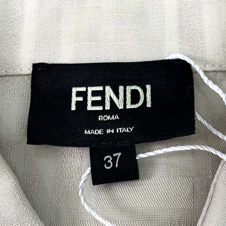 Fendi Fendi Khaki Patterned Cotton Shirt Size US M / EU 48-50 / 2 - 5 Thumbnail