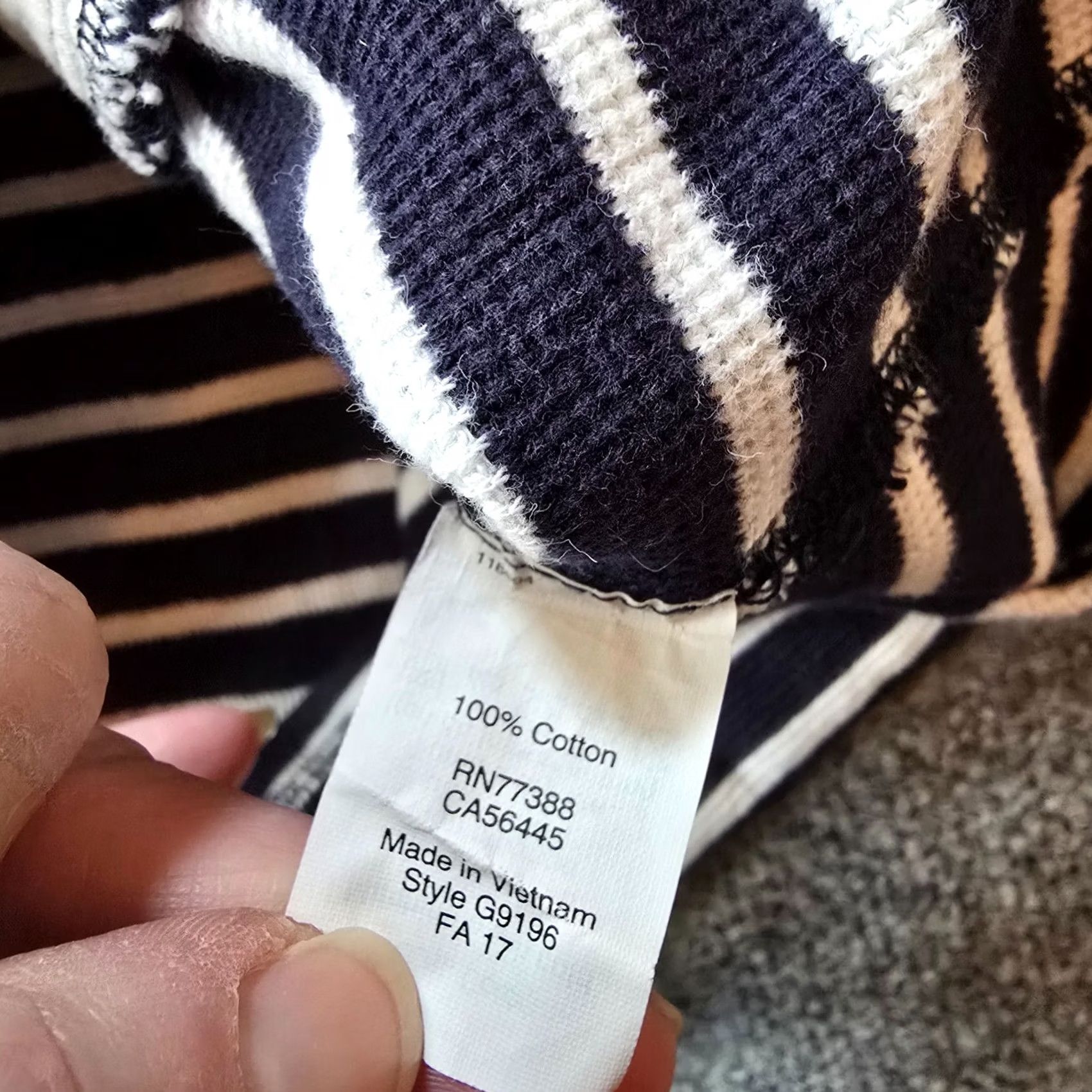 J.Crew J.CREW Sweater Womens Small Blue White Striped Cowl Neck Thermal Casual Pullover Size S / US 4 / IT 40 - 7 Thumbnail