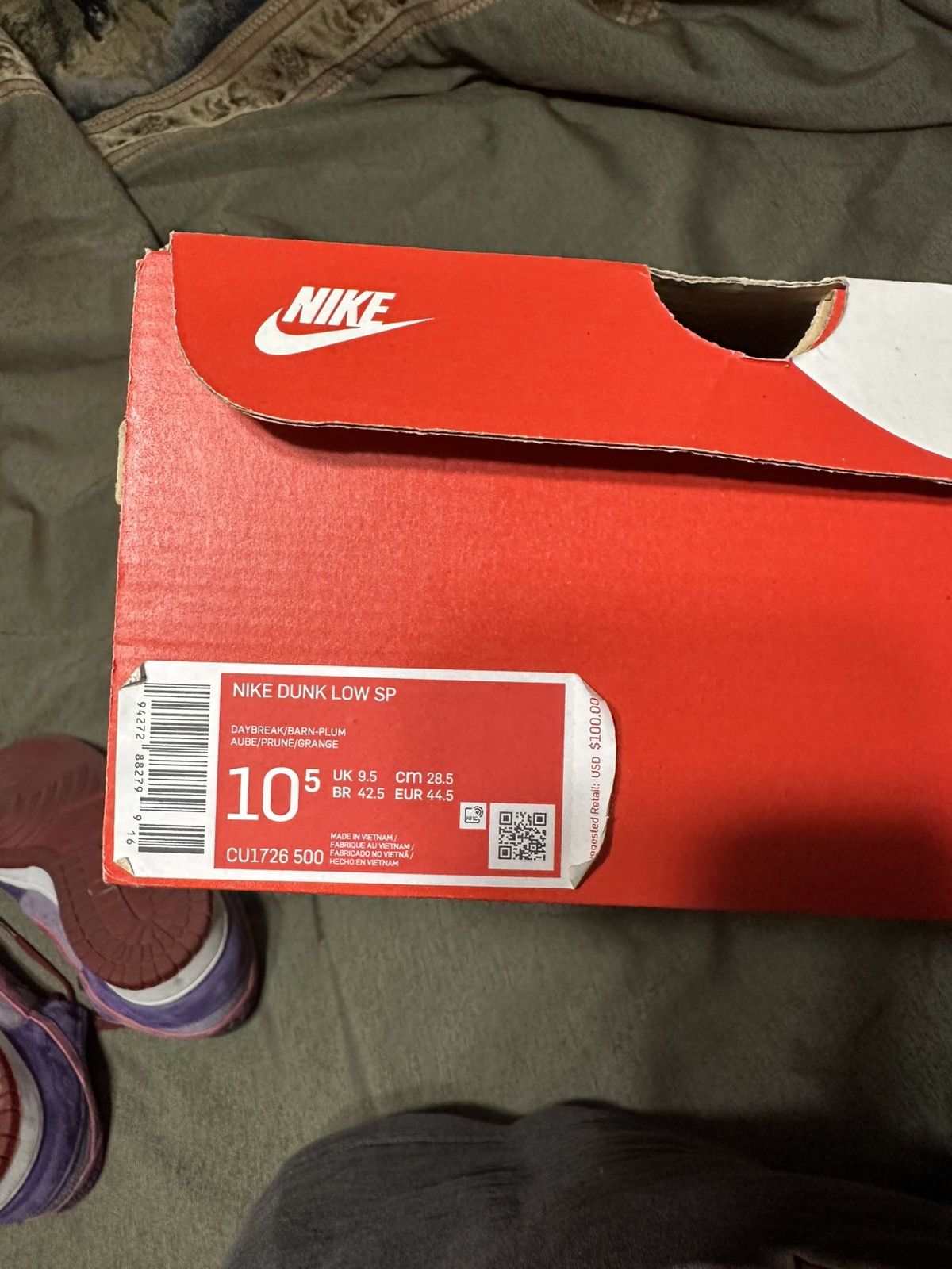 Nike Nike Dunk Low Retro Vol. 1 SP ' Plum ' 2020 Size US 10.5 / EU 43-44 - 11 Thumbnail