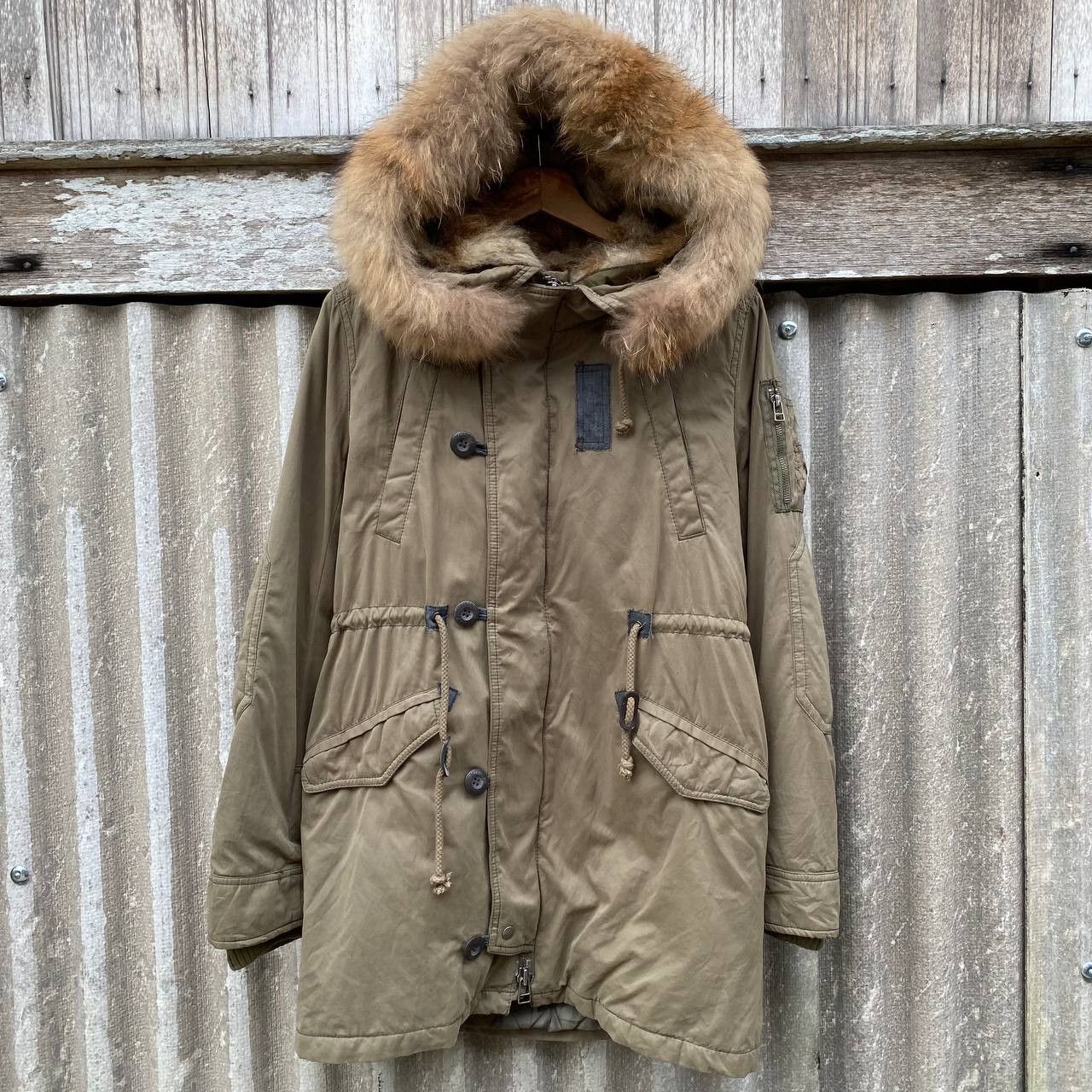 If Six Was Nine × MOUSSY Moussy Military Fur Raccoon Jacket Parka Size M / US 6-8 / IT 42-44 - 1 Thumbnail