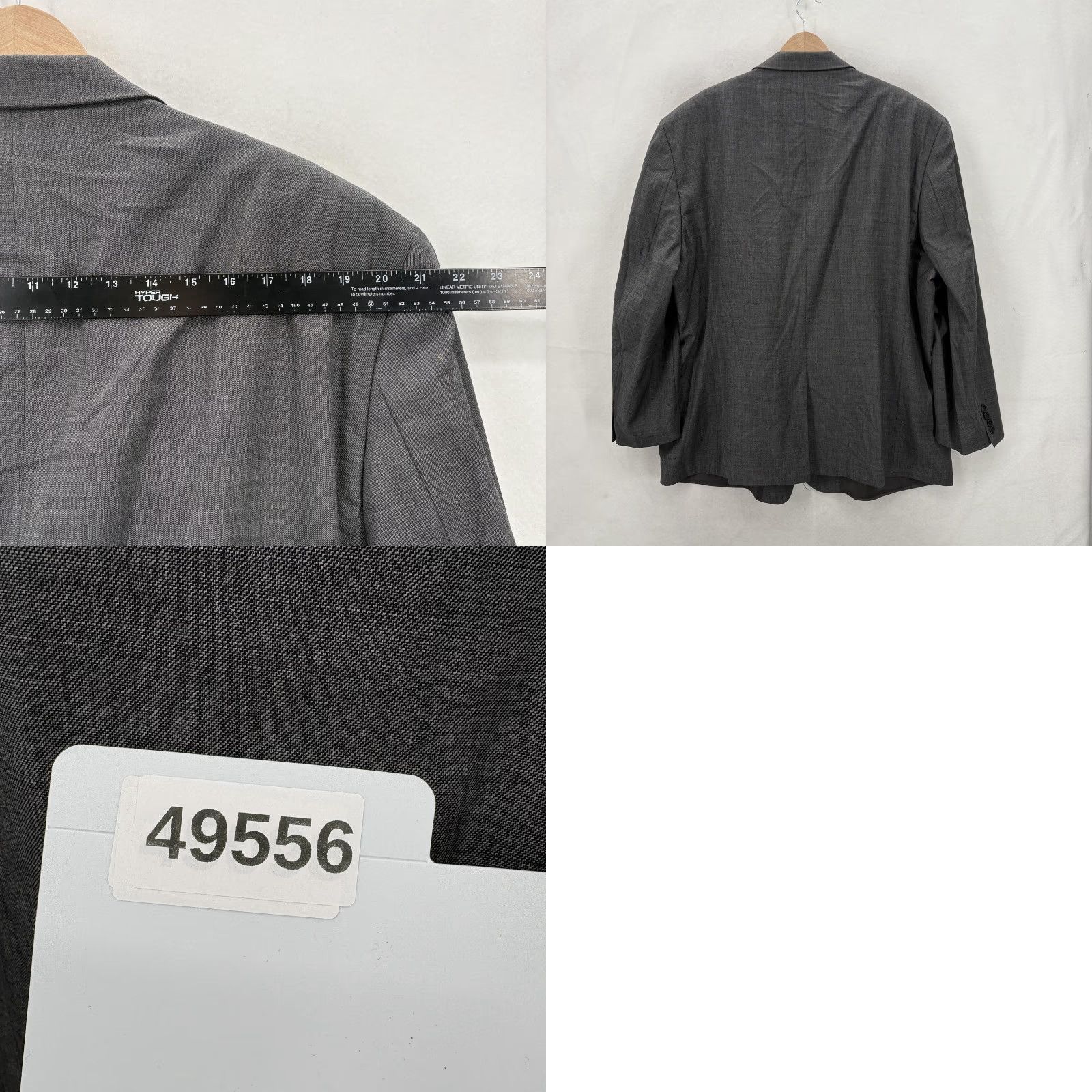 Ralph Lauren Lauren Ralph Lauren Blazer Mens 52R Gray Wool Stretch Two Button Suit Jacket Size 52R - 9 Thumbnail