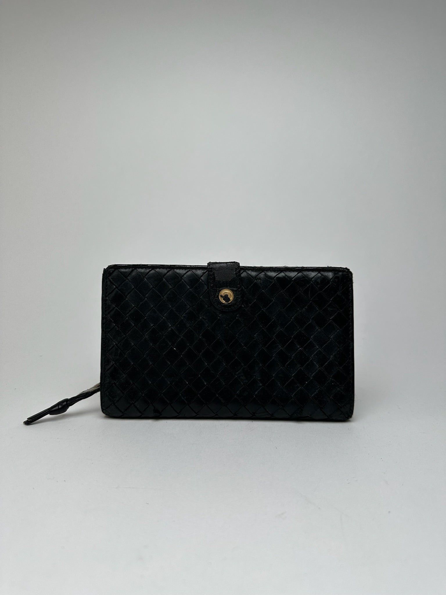 Bottega Veneta Vintage Leather wallet brown black Size ONE SIZE - 1 Thumbnail