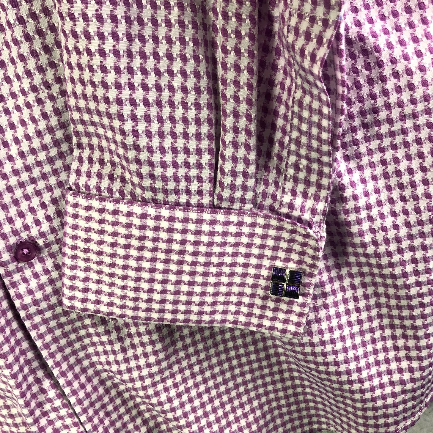 Vintage St Patrick Shirt Mens 17.5 36/37 Purple Plaid Long Sleeve Button-Up Shirt Size US XXL / EU 58 / 5 - 6 Thumbnail