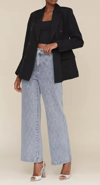 AVEC LES FILLES Wide-Leg Rhinestone-Embellished Jeans Size 26" / US 2 / IT 38 - 1 Thumbnail