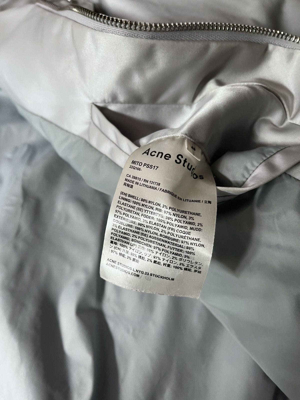 Acne Studios Acne Studios S/S 2017 Mito silver nylon jacket Size US M / EU 48-50 / 2 - 24 Thumbnail