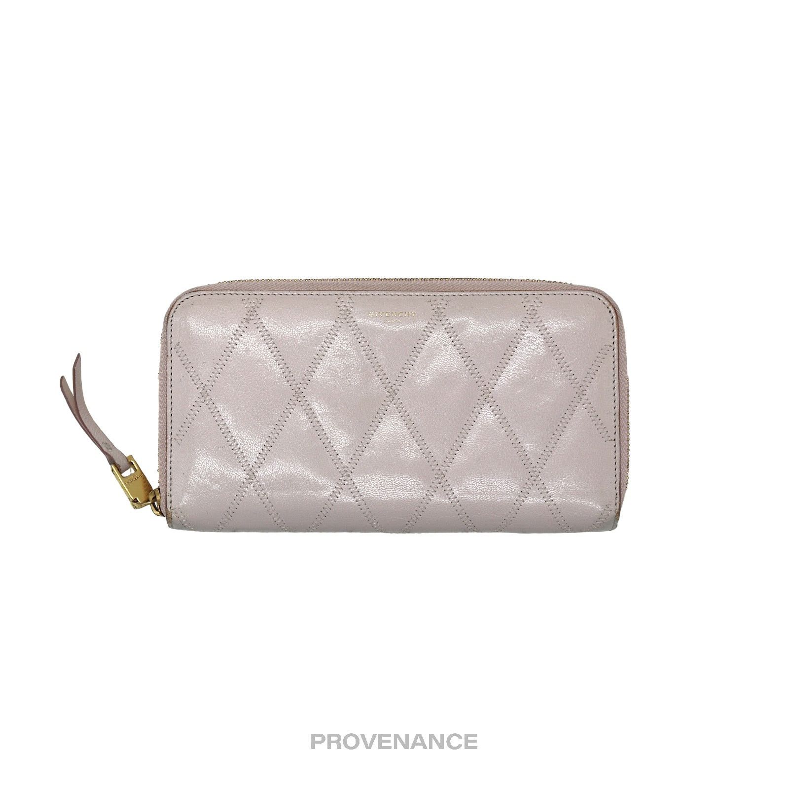 Givenchy 🔴 Givenchy Zip Long Wallet - Blush Quilted Leather Gold Size ONE SIZE - 1 Thumbnail