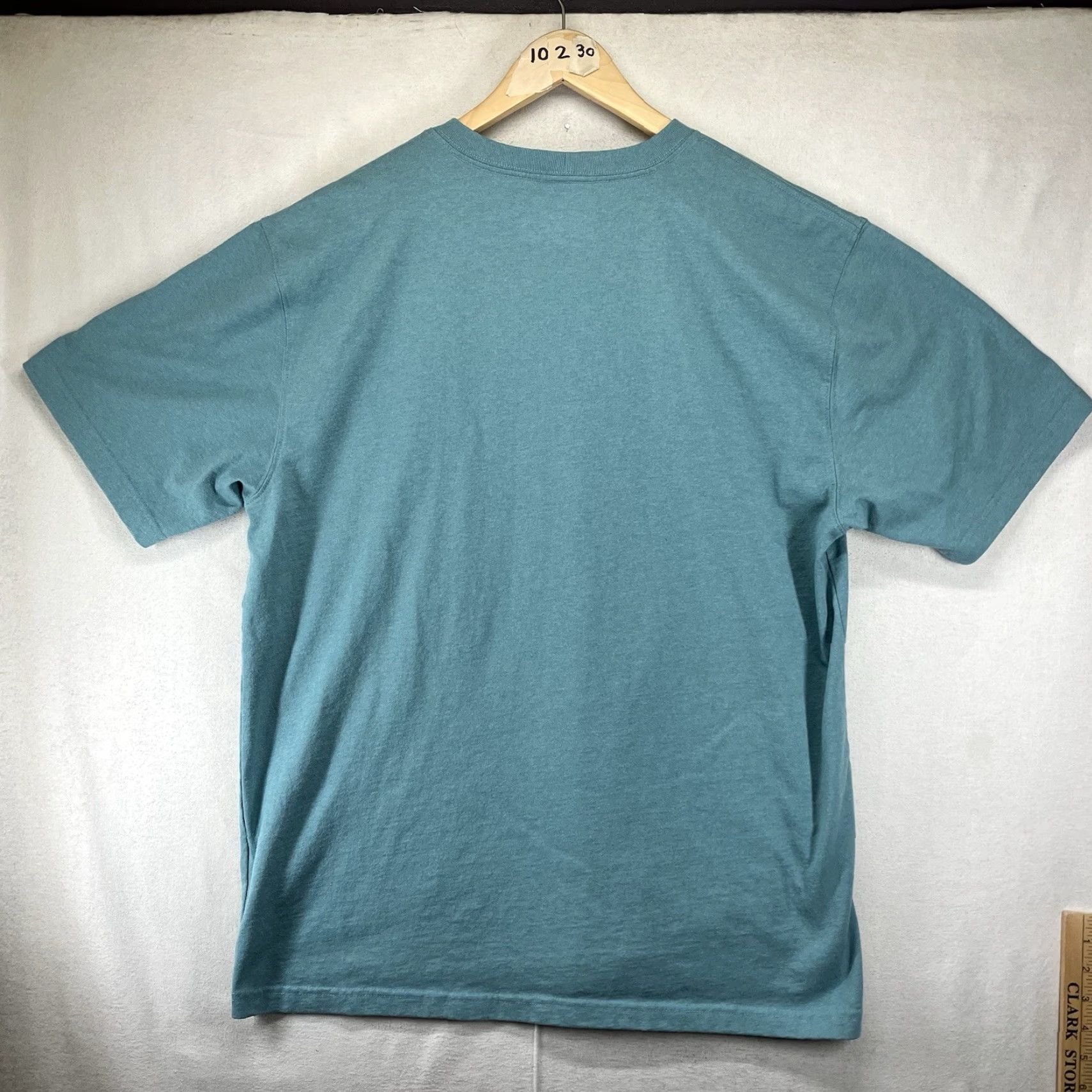 Carhartt Carhartt Mens Large Short Sleeve T-Shirt Teal Crew Neck Logo K87 Relaxed Fit All Seasons Outdoors Shirt Men L Blue Size US L / EU 52-54 / 3 - 2 Thumbnail