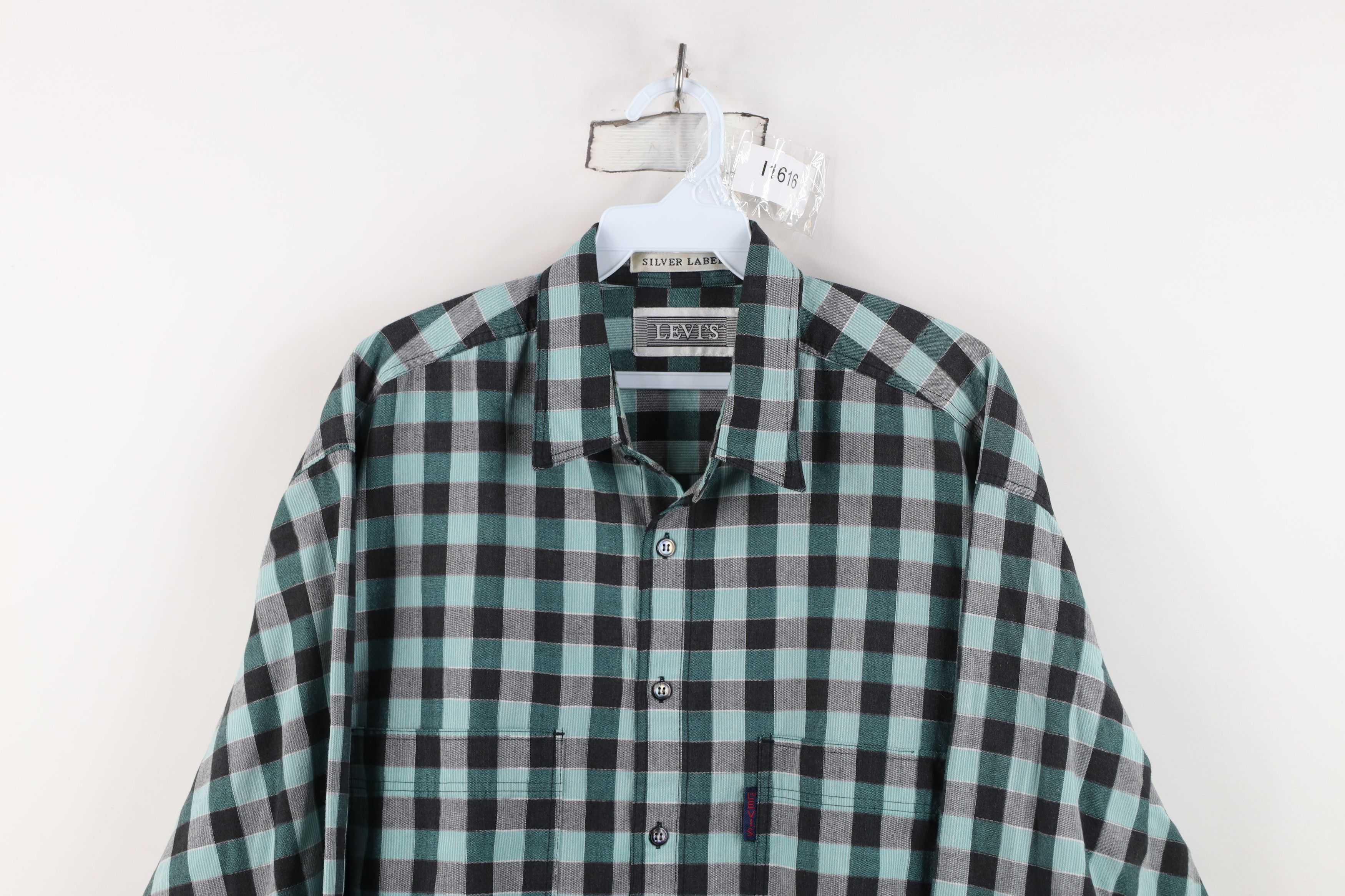Levi's Vintage 80s Levis Big E Silver Label Collared Button Shirt Size US XL / EU 56 / 4 - 2 Thumbnail