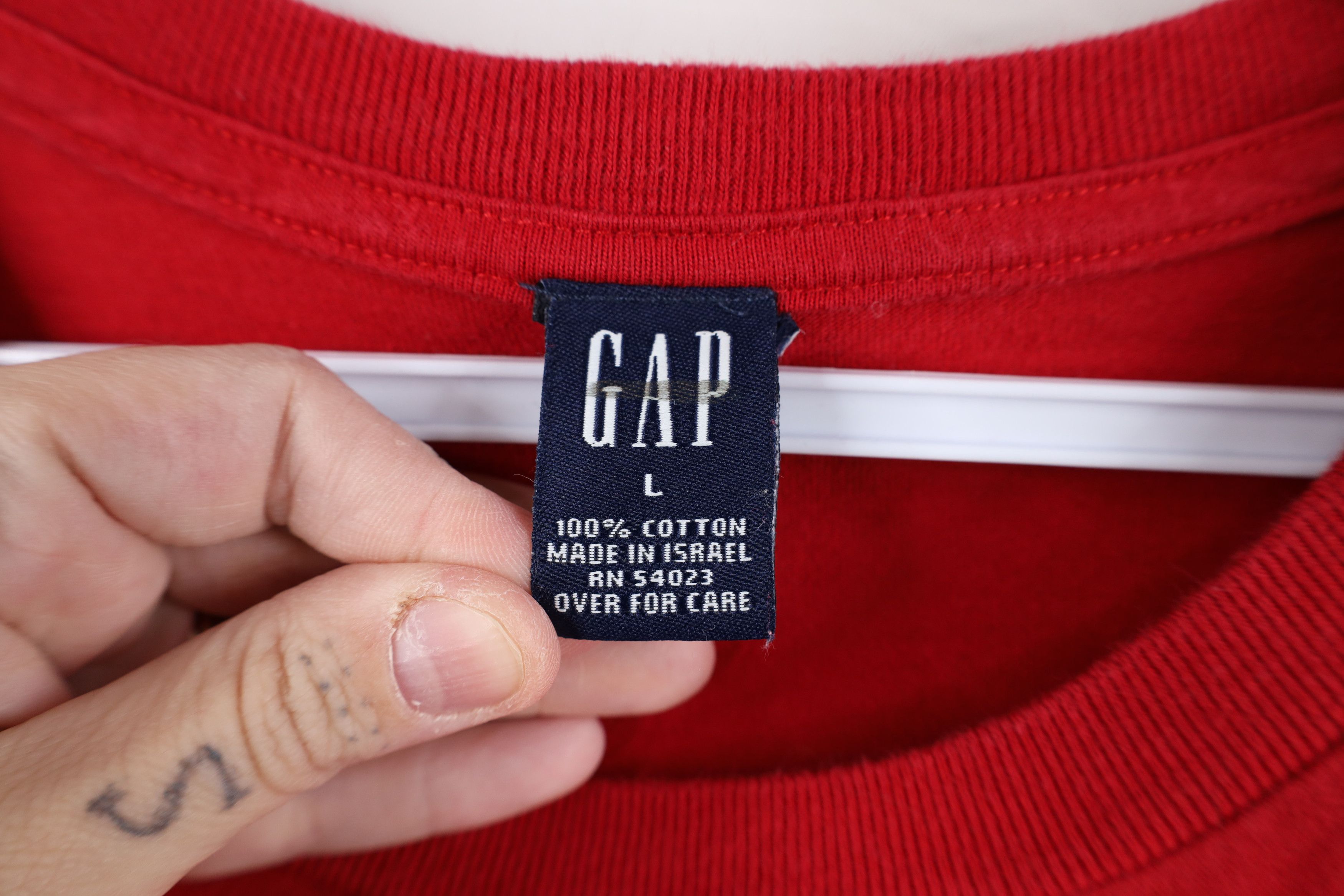 Gap Vintage Gap Spell Out Hockey Long Sleeve T-Shirt Red Cotton Size US L / EU 52-54 / 3 - 9 Thumbnail