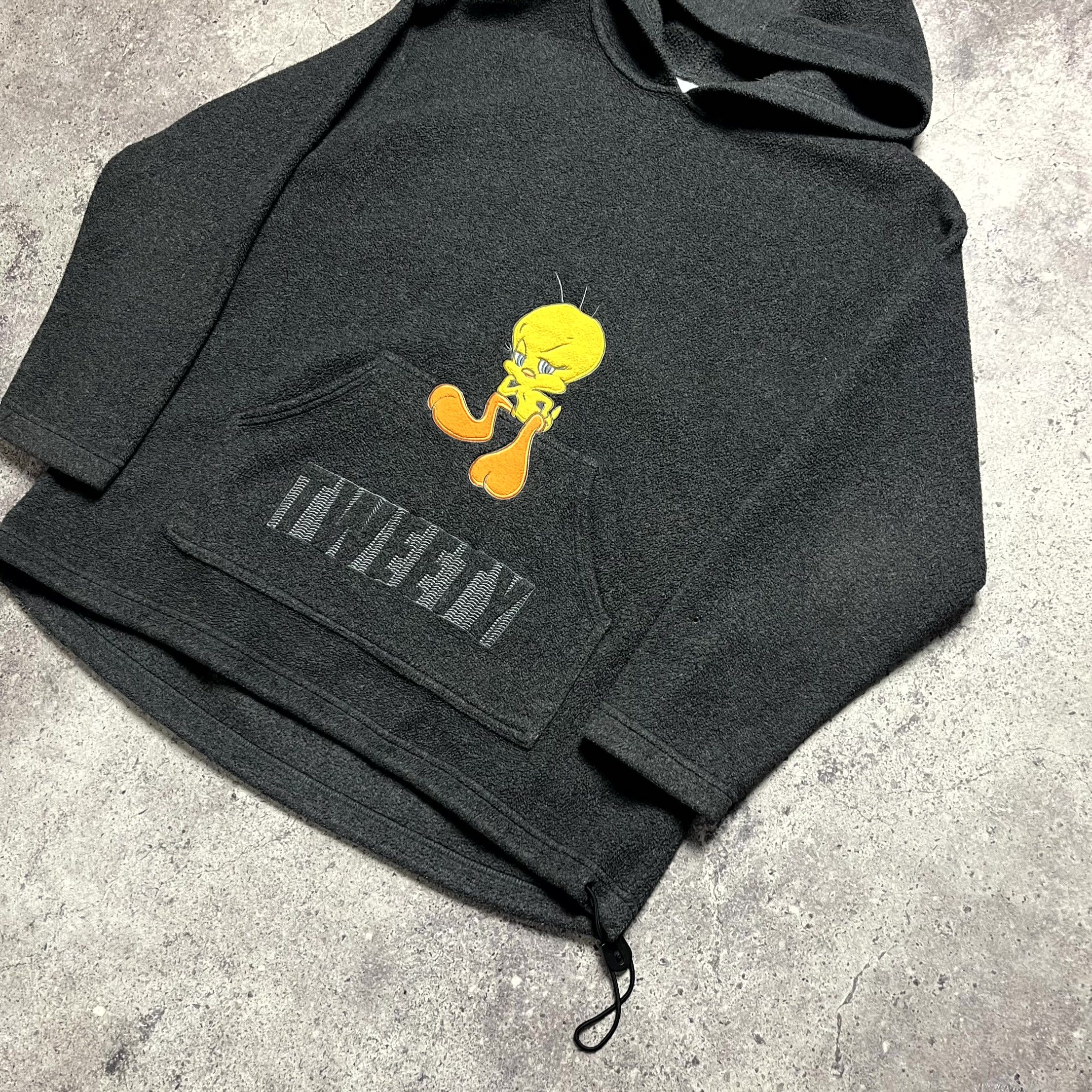 Warner Bros Vintage Looney Tunes Tweety Bird Fleece Grey Hoodie Size L Size US L / EU 52-54 / 3 - 5 Thumbnail