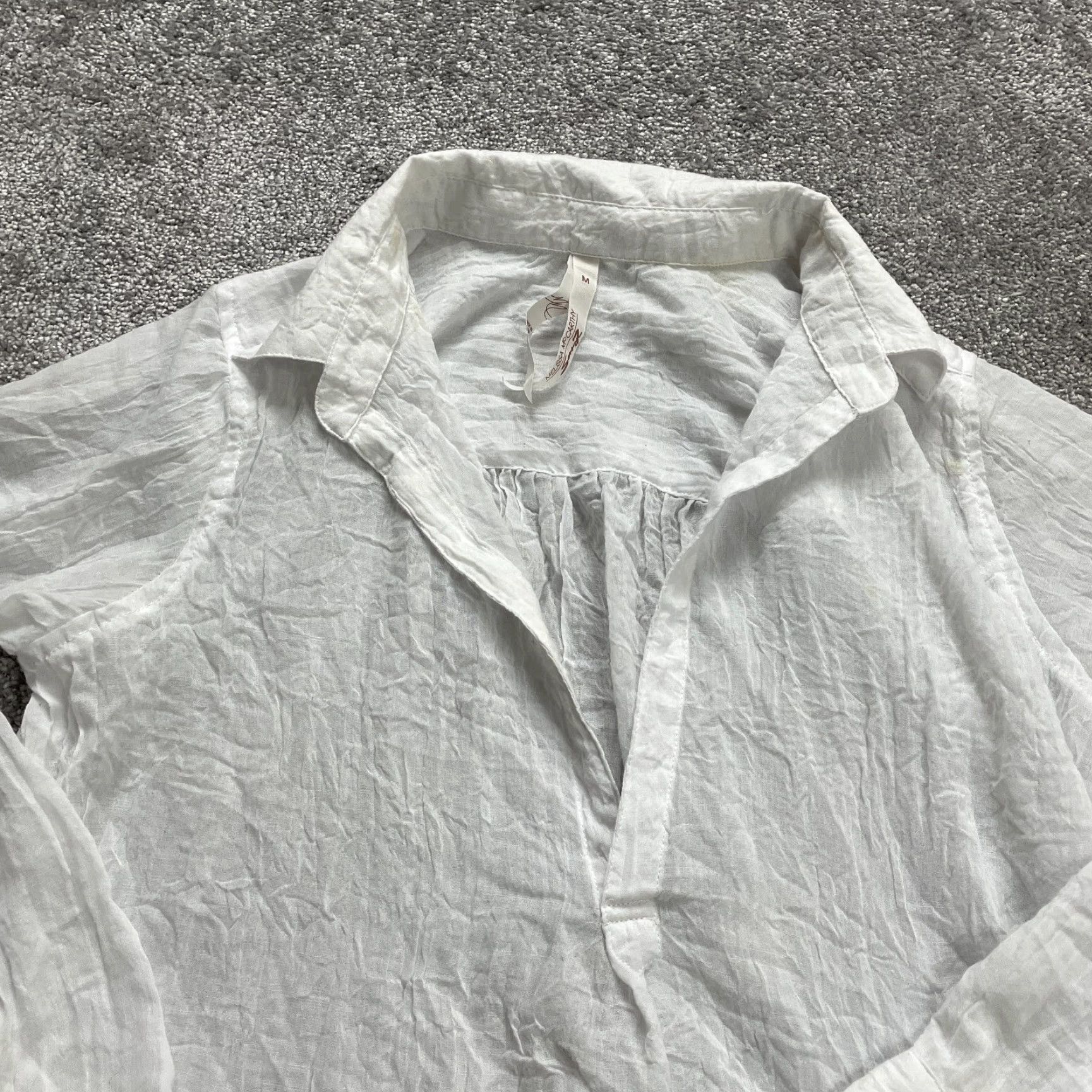 Melissa Melissa McCarthy Blouse Womens Medium White Tunic Collared Pockets Button Front Size M / US 6-8 / IT 42-44 - 4 Thumbnail