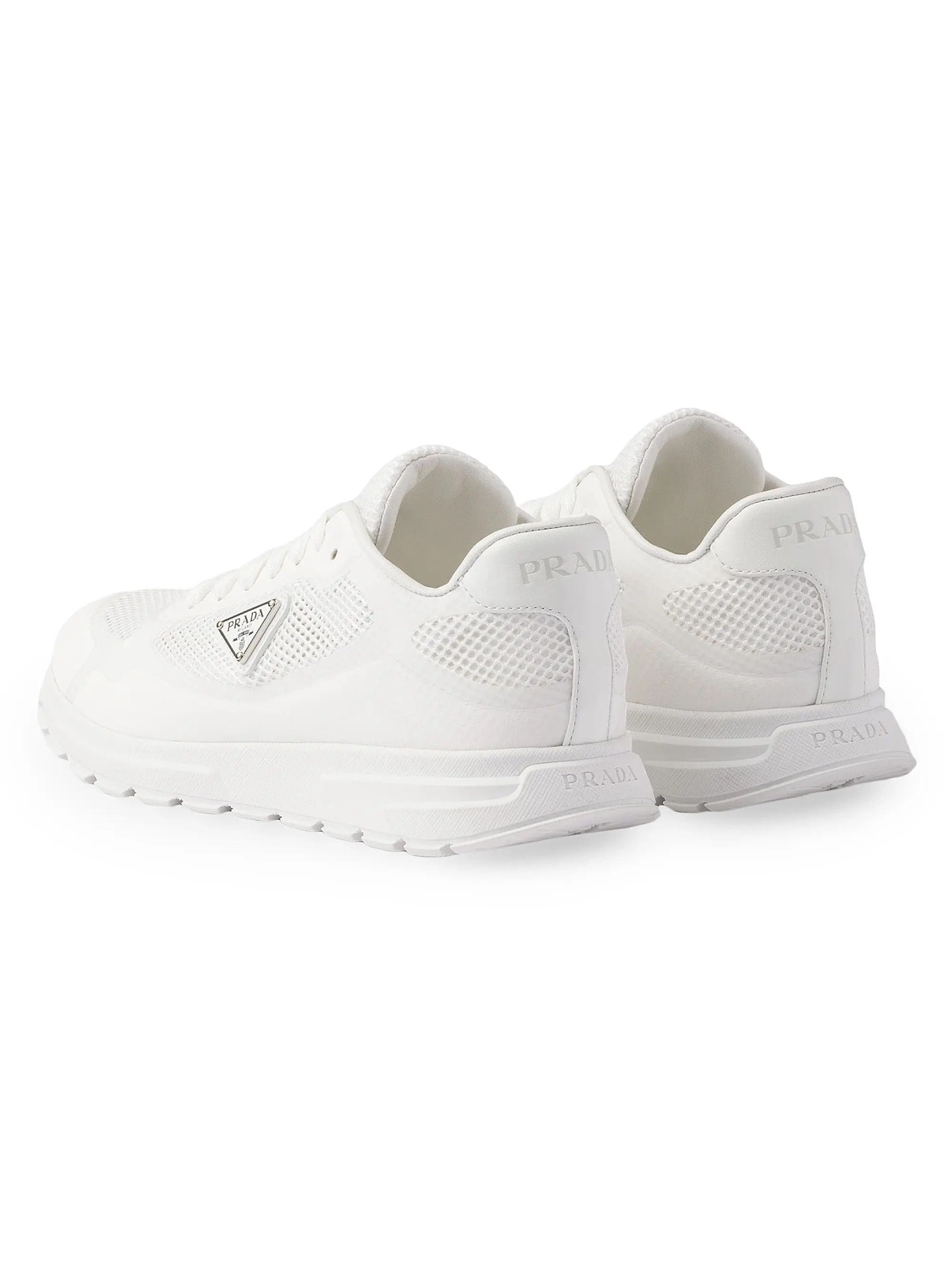 Prada os11x0126 Prax 2.0 Fabric and Mesh Sneakers in White Size US 11 / EU 44 - 4 Thumbnail