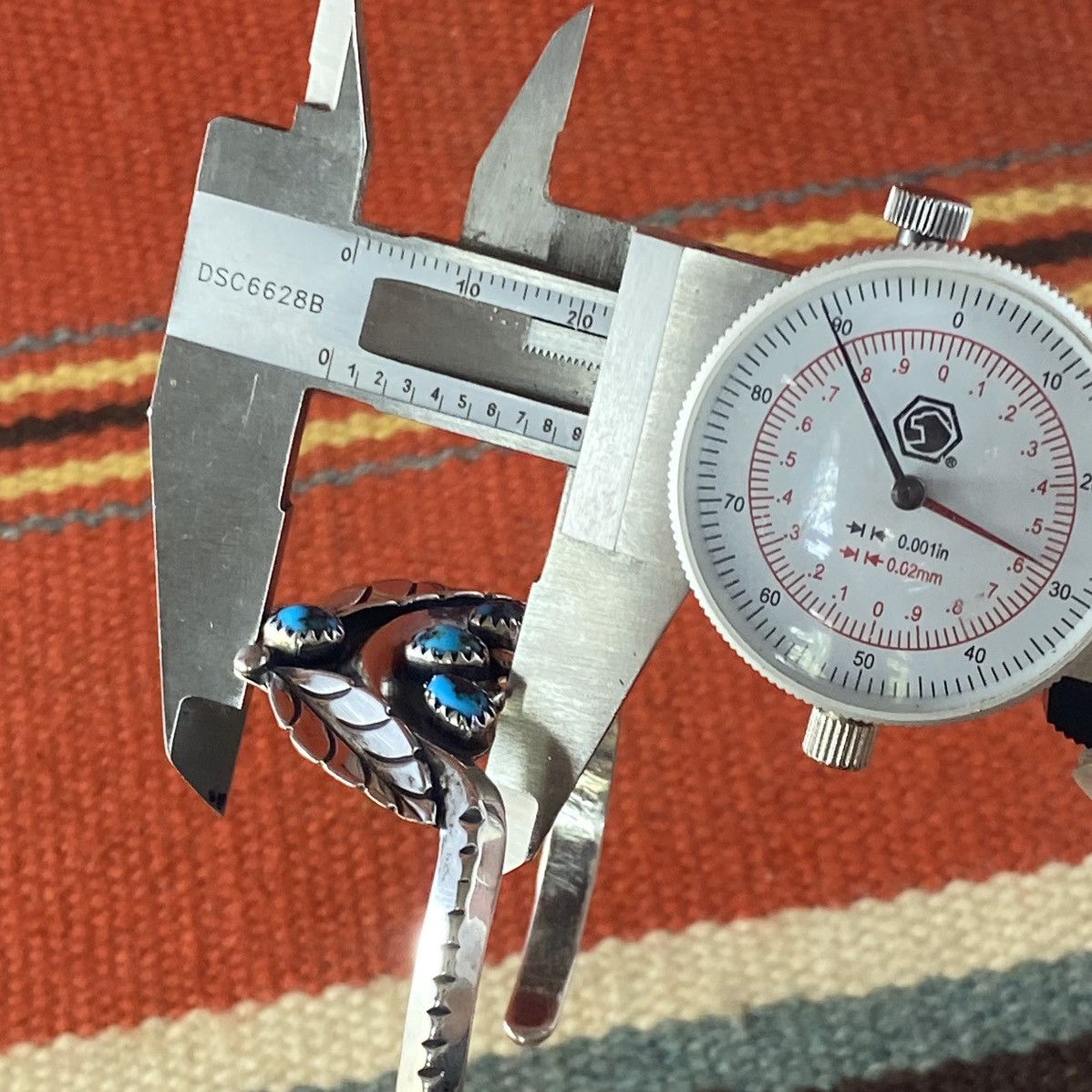 Kapital × Vintage Vtg Navajo Sterling Silver Turquoise Feather Cuff J Spencer Size ONE SIZE - 7 Thumbnail