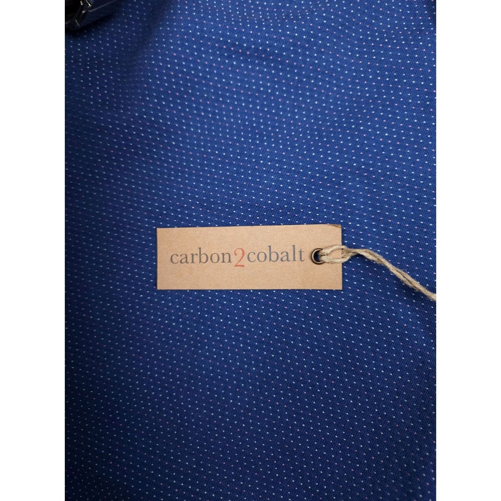Carbon2Cobalt Cargon 2 Cobalt Flannel Shirt Men's XL Blue Polka Dot Oxford Cotton Poocket NWT Size US XL / EU 56 / 4 - 7 Thumbnail