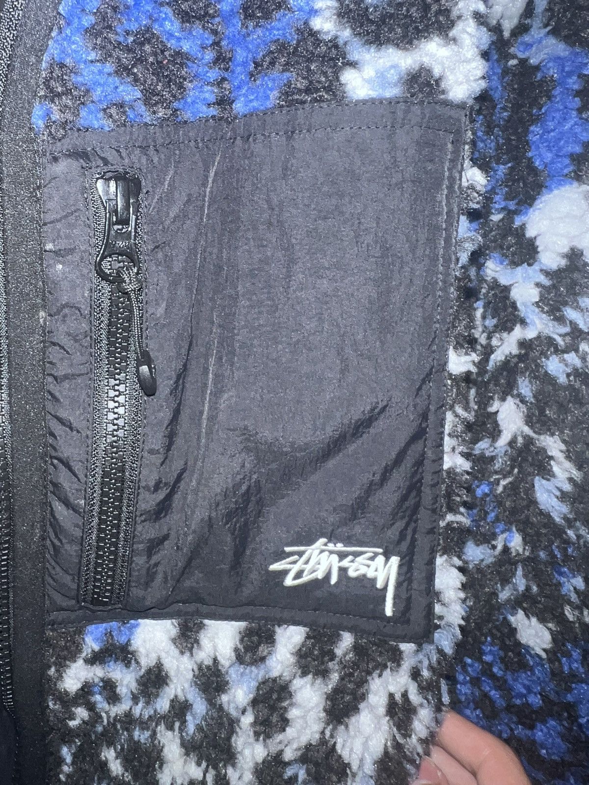 Stussy × Vintage Stussy reversible Sherpa jacket blue cheetah print Size US S / EU 44-46 / 1 - 4 Thumbnail