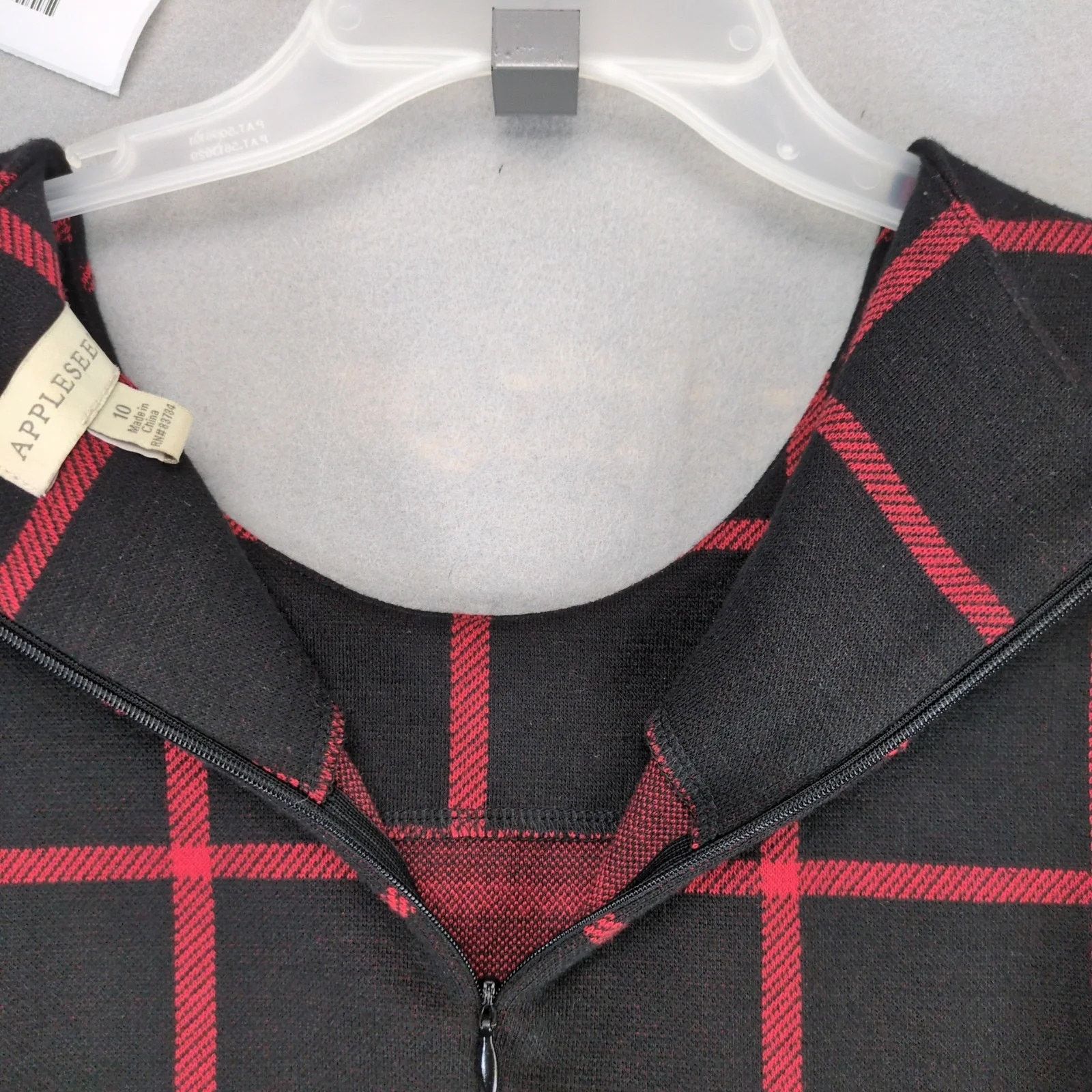 Other Appleseed's Red Black Plaid Knit Dress Sz 10 Ruffle Hem Size L / US 10 / IT 46 - 4 Thumbnail