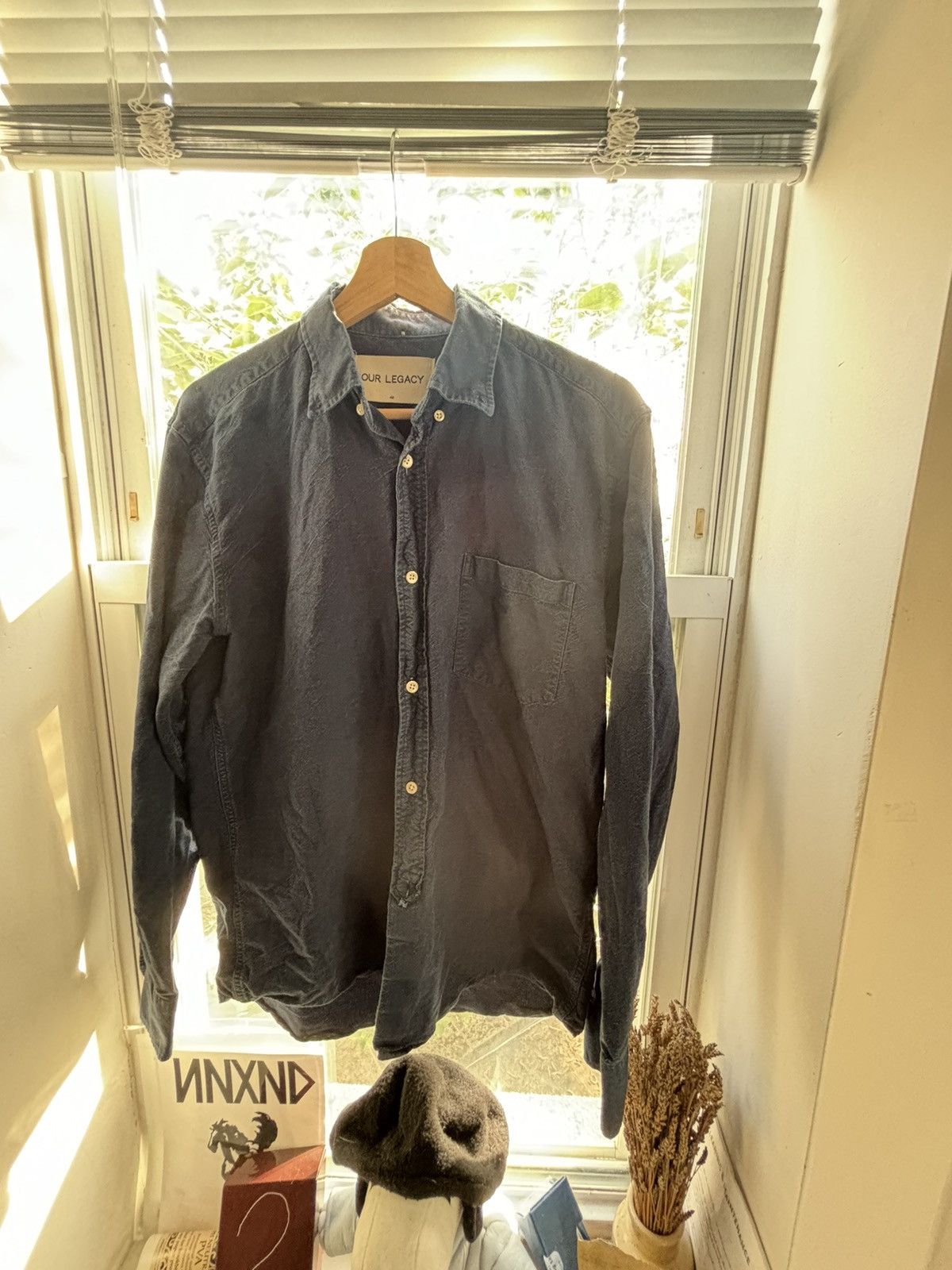 image of Our Legacy Button Up Shirt in Blue, Men's (Size Medium)