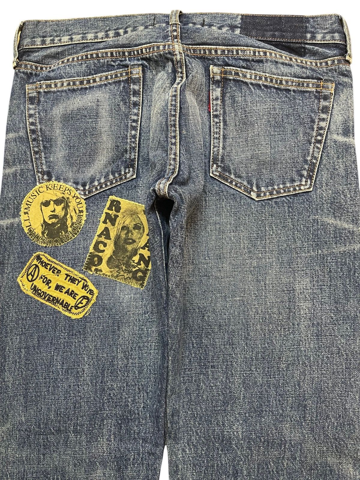 Vintage Japanese Anarchists Faded Wash Punk Gothic Patches