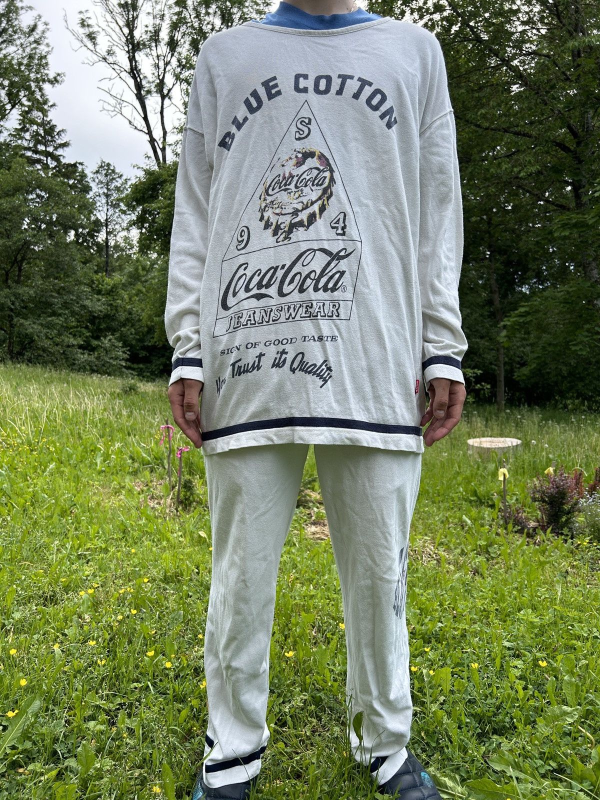 Coca Cola 90s Vintage 1995 Coca Cola Full Cotton Suit Bundle Pants Top Size US L / EU 52-54 / 3 - 17 Thumbnail