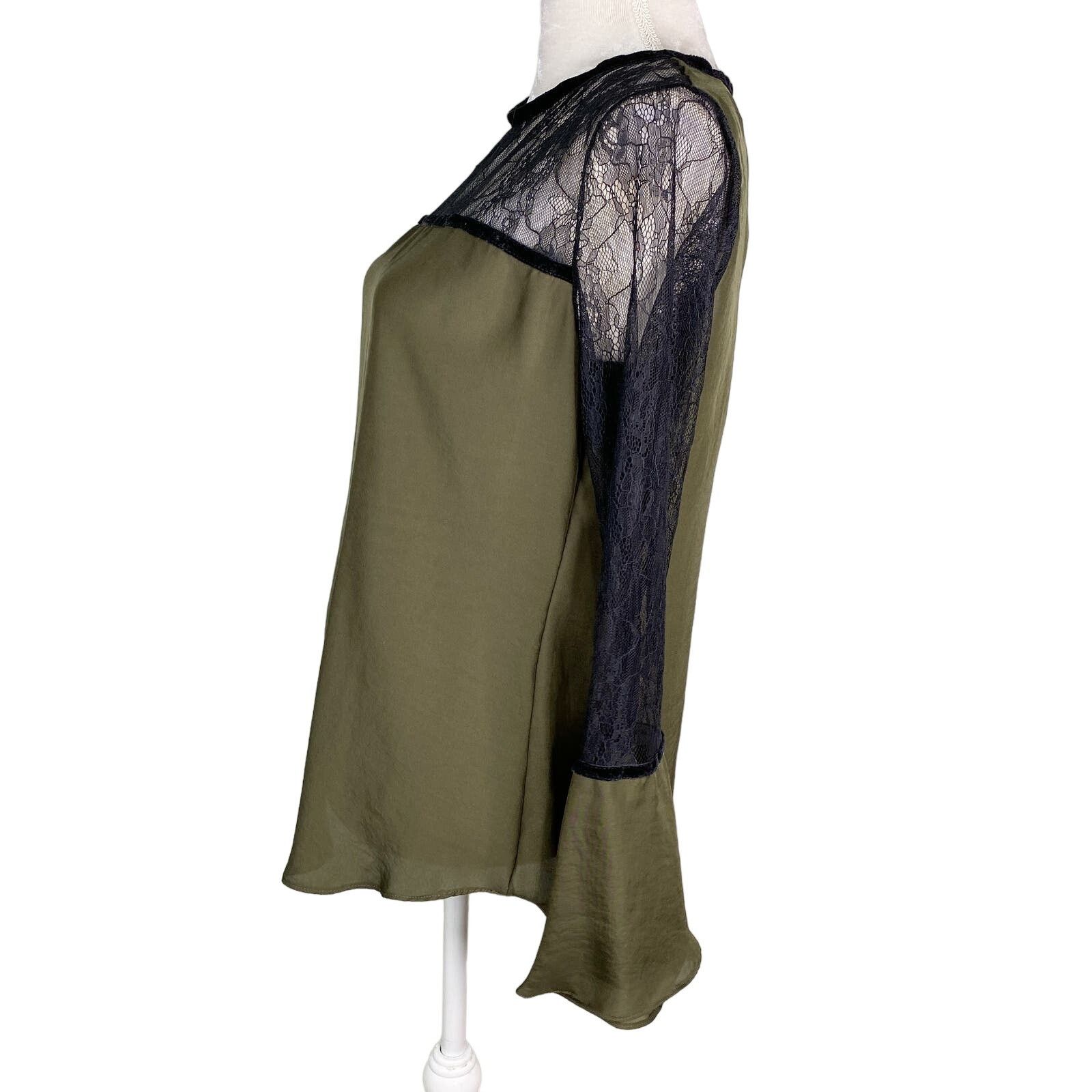 Other Analili Top Small Olive Black Lace Long Bell Sleeves New Size S / US 4 / IT 40 - 9 Thumbnail