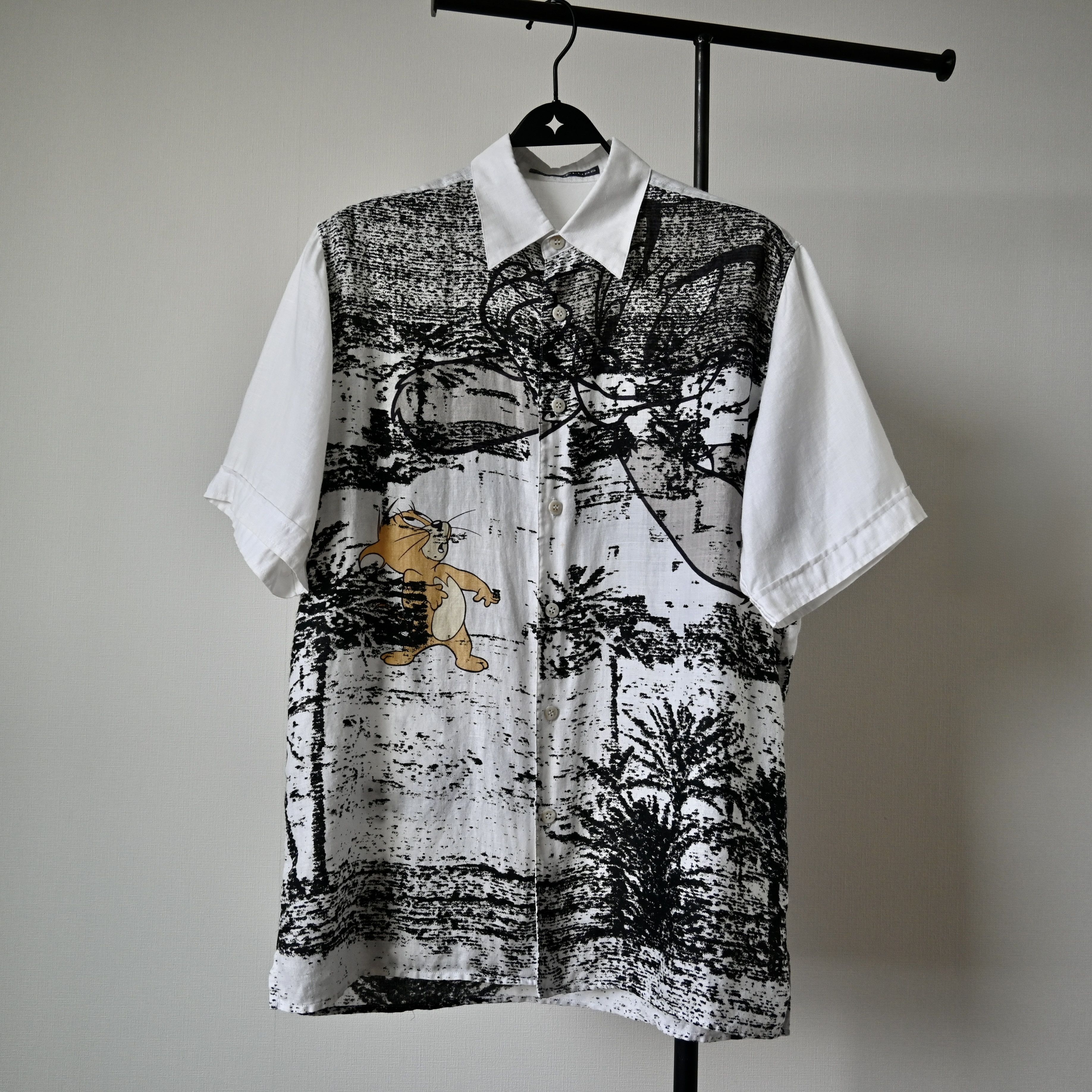 Japanese Brand 2000s GREEN CLUBS double silkscreened TOM&JERRY linen shirt Size US M / EU 48-50 / 2 - 1 Thumbnail