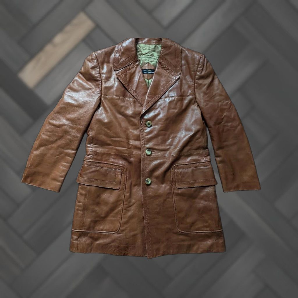 Vintage VINTAGE Cortefiel leather SHEEPSKIN butter-soft 40 overcoat Lambskin brown Overcoat Mens M Brown 40 in 22 35 18 24.5 90s Size US M / EU 48-50 / 2 - 1 Thumbnail