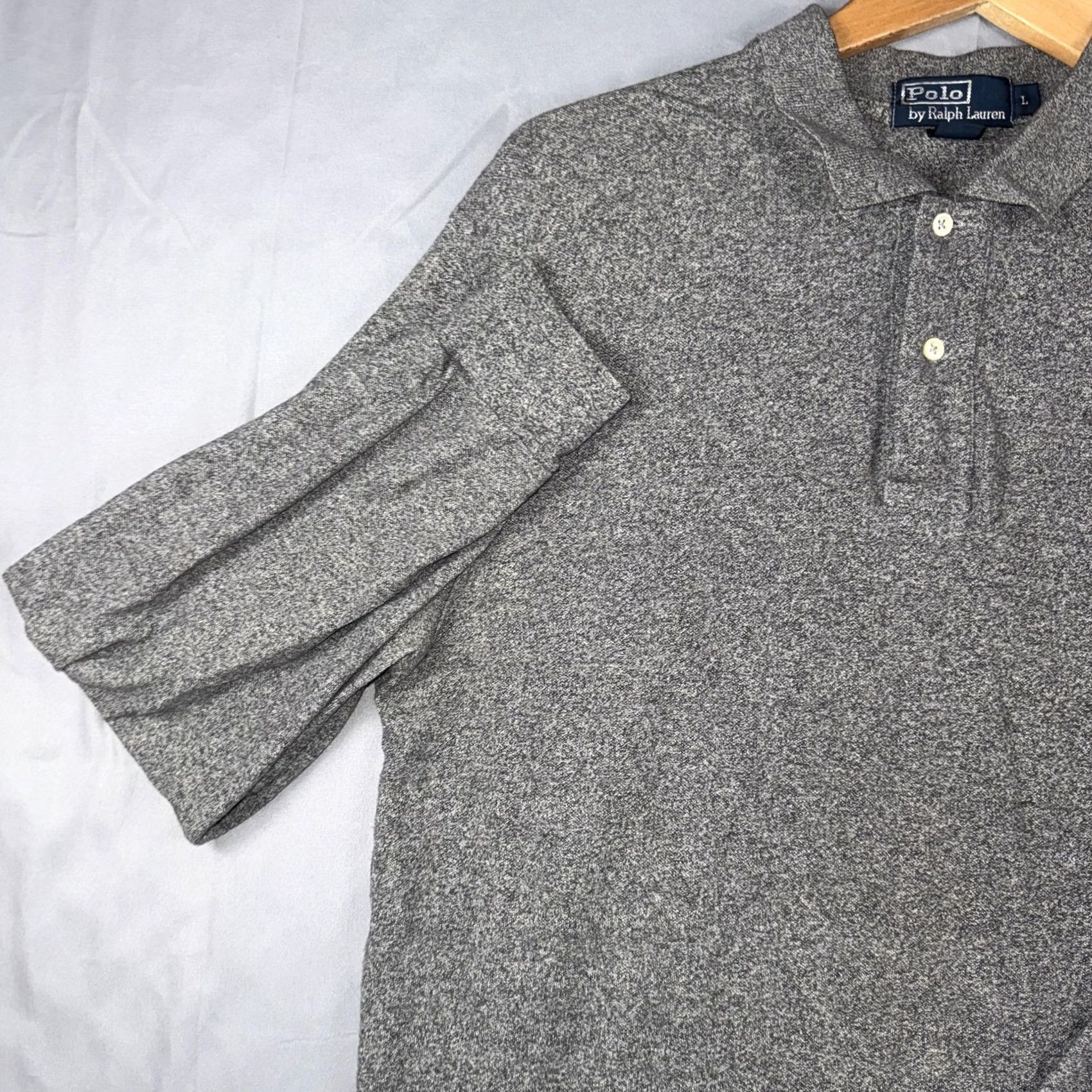 Polo Ralph Lauren Polo Ralph Lauren Mens Large Gray Long Sleeve Cotton Pony Logo Polo Shirt Size US L / EU 52-54 / 3 - 5 Thumbnail