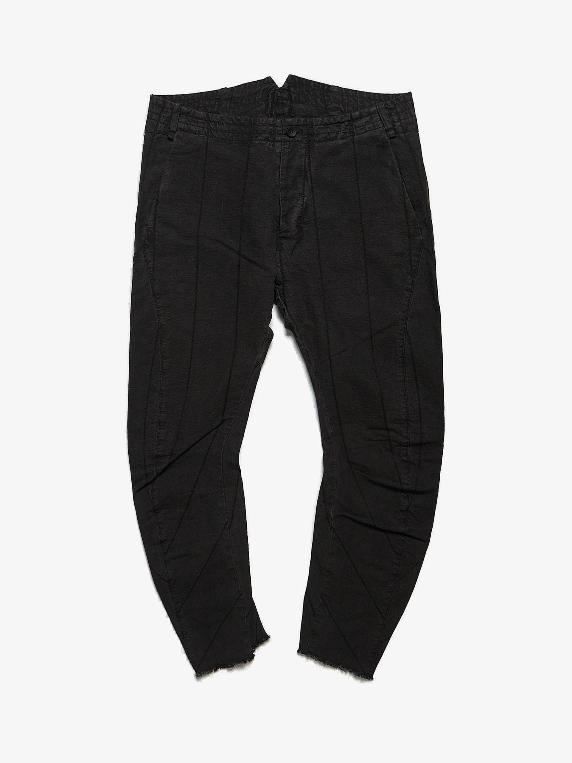 image of Masnada Washed Black Deconstructed Cotton Pants, Men's (Size 32)