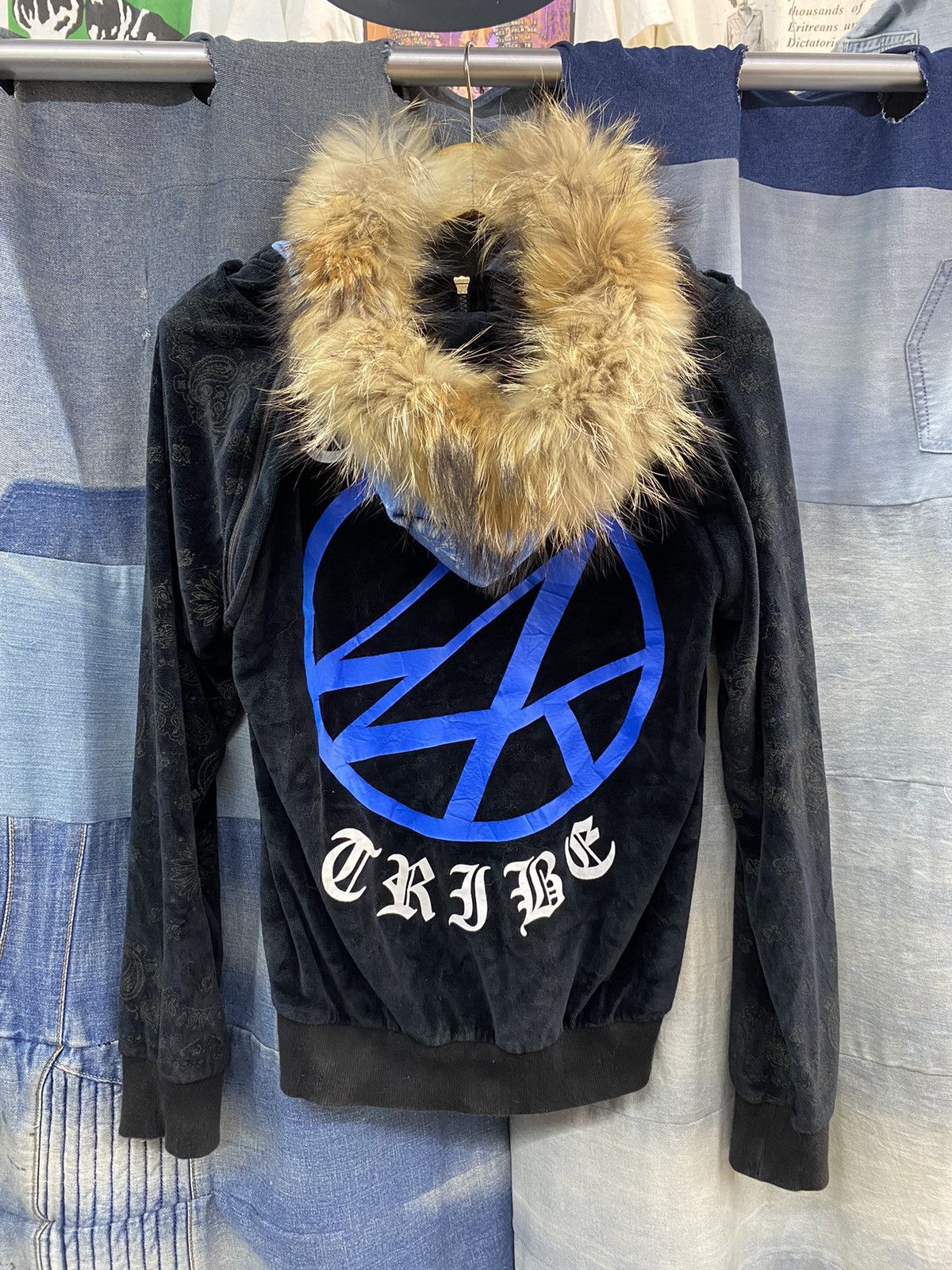 velvet fur hoodie 24karats paisley velvet