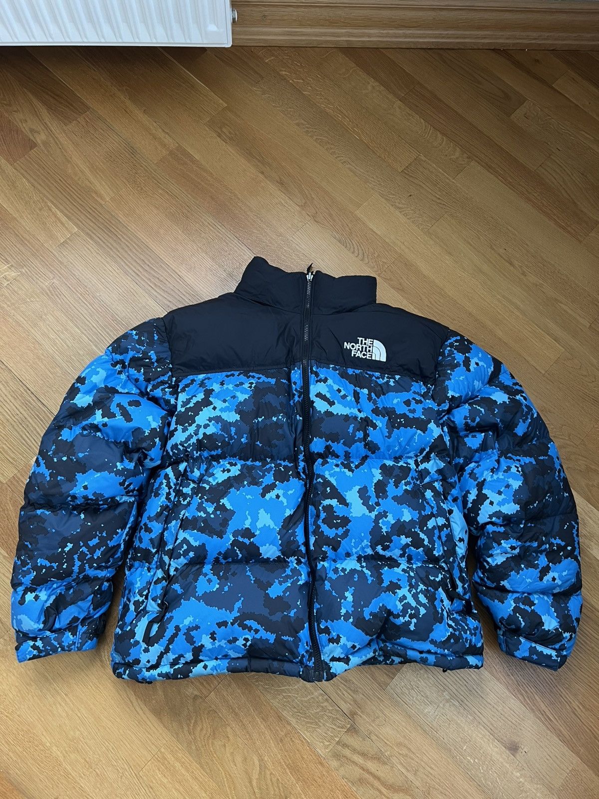 The North Face 700 Blue Camo Puffer Jacket