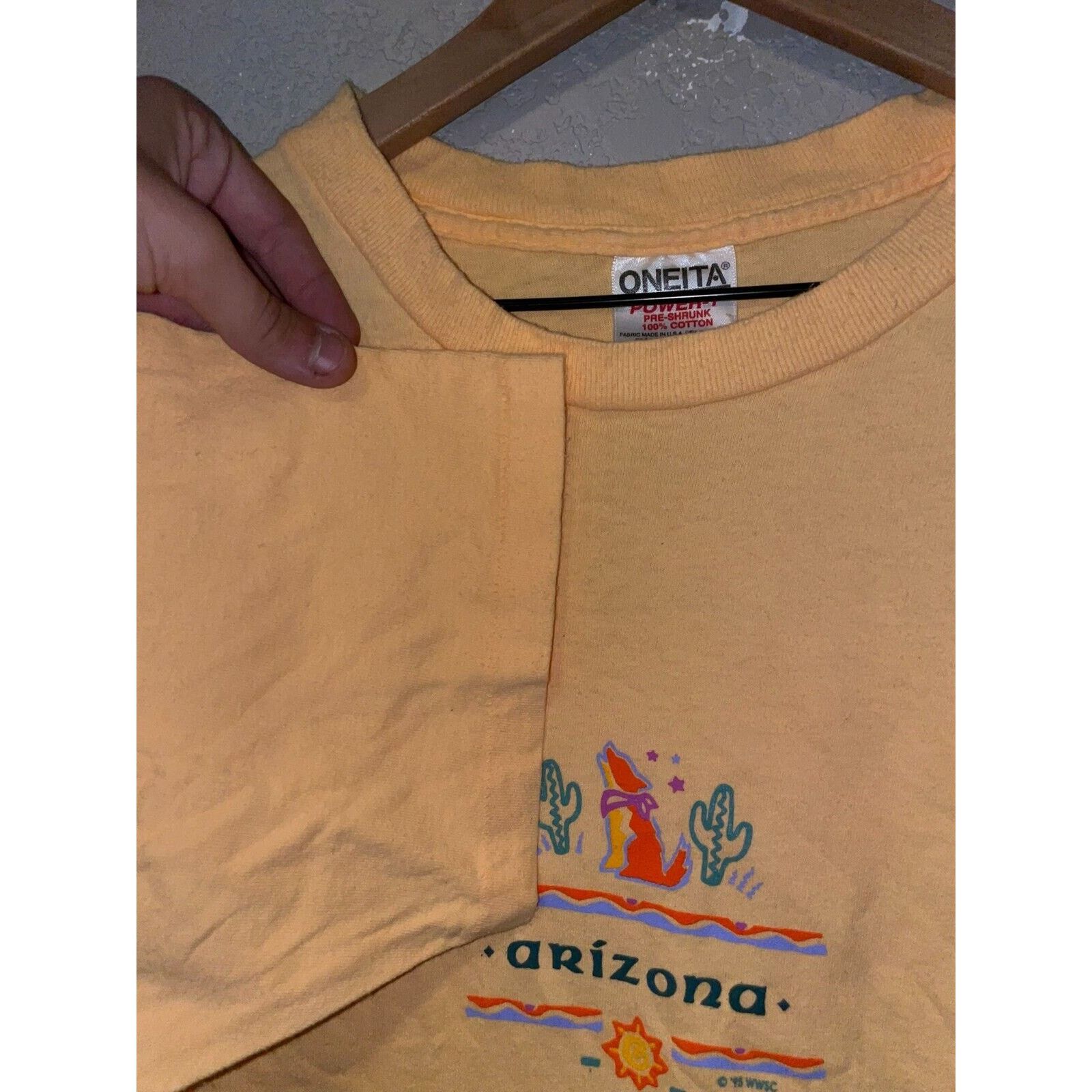 Vintage Vintage Arizona Yellow Shirt Coyote Desert Yellow Tee 90s L Size US L / EU 52-54 / 3 - 5 Thumbnail