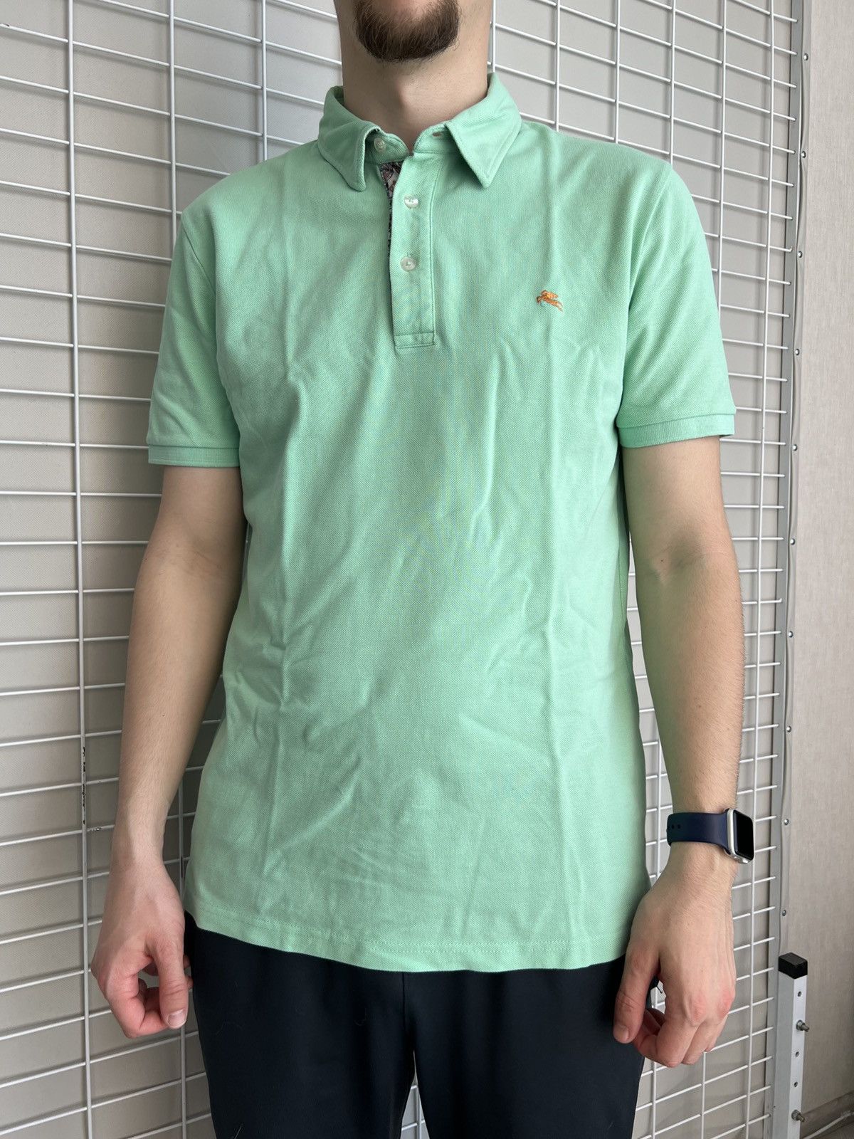 Etro Etro Milano Mint Green Polo Shirt Mens Size L Logo Size US L / EU 52-54 / 3 - 16 Thumbnail