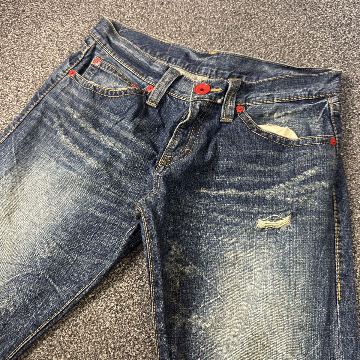 Beauty Beast 🔥🇯🇵 Japanese Distressed Co&Lu Ripped Baggy Jeans Size US 34 / EU 50 - 4 Thumbnail