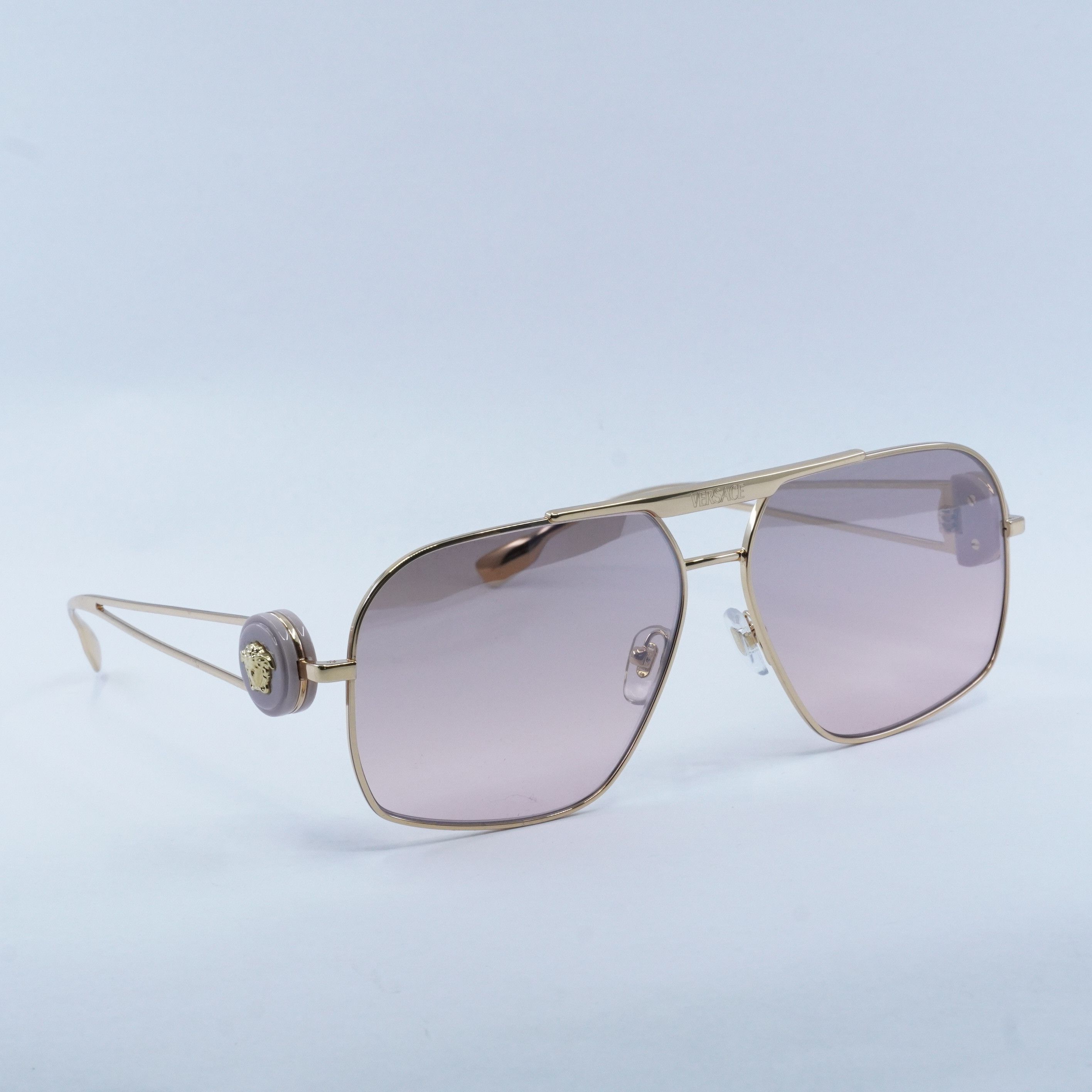 Versace Versace VE2269 10027E Sunglasses Gold Geometric Frame Size ONE SIZE - 1 Thumbnail