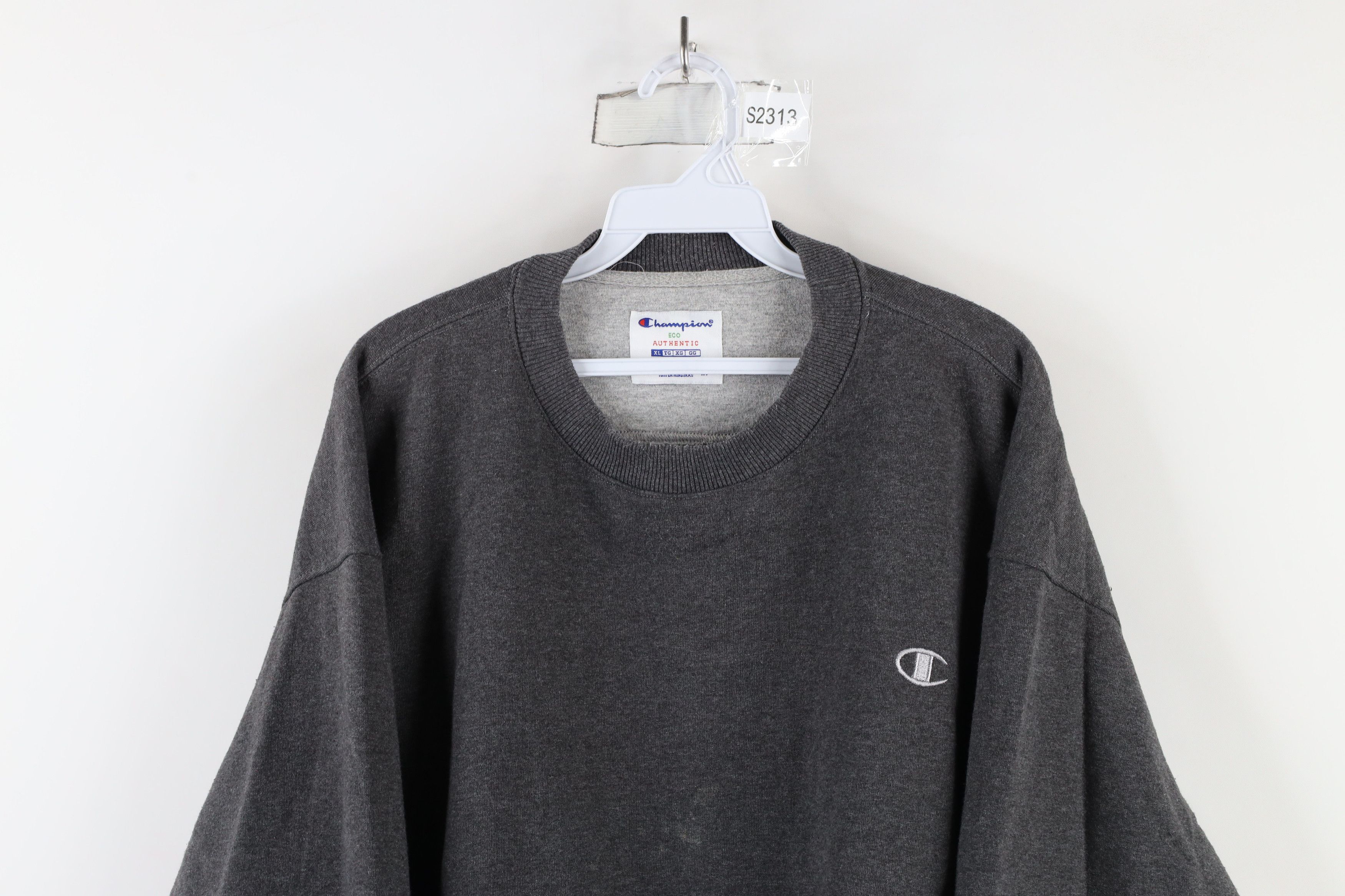 Champion × Vintage Vintage Champion Classic Logo Crewneck Sweatshirt Gray Size US XL / EU 56 / 4 - 2 Thumbnail