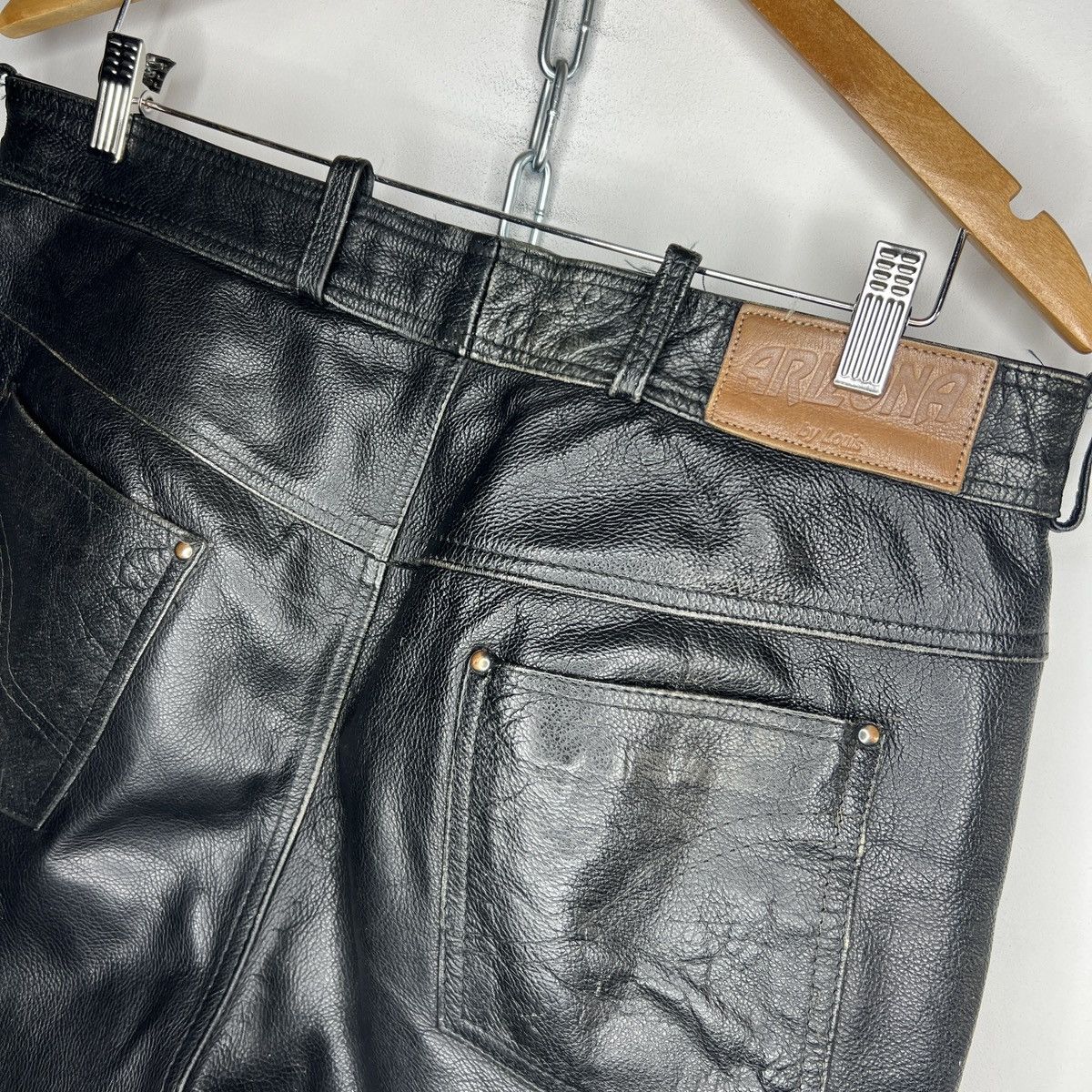 Genuine Leather × Seditionaries × Vintage Vintage LOUIS Genuine Leather Pants Trousers Rave Size US 34 / EU 50 - 9 Thumbnail