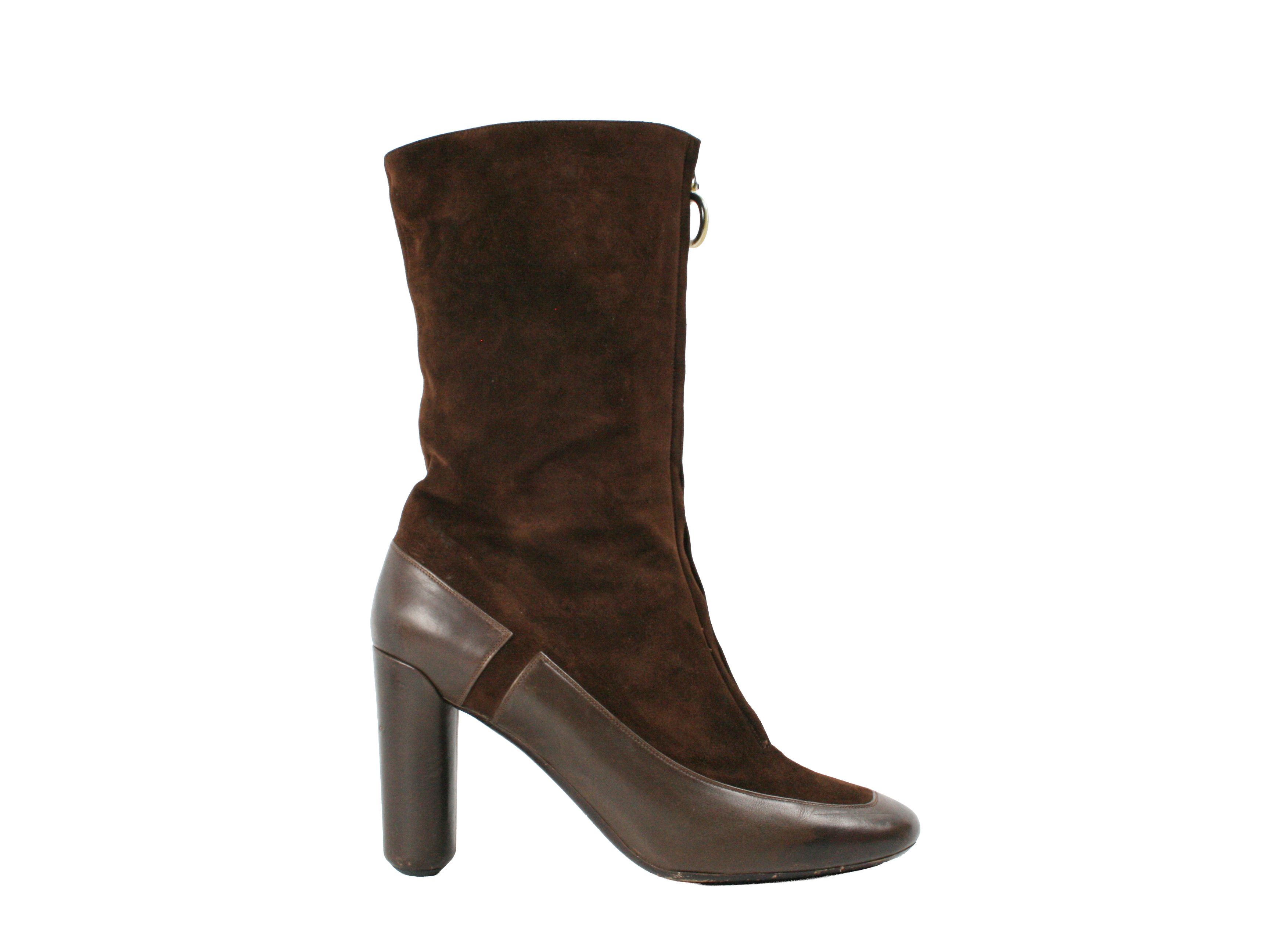 Marc Jacobs Front Zip Suede Leather Ankle Boots Size US 9.5 / IT 39.5 - 1 Thumbnail