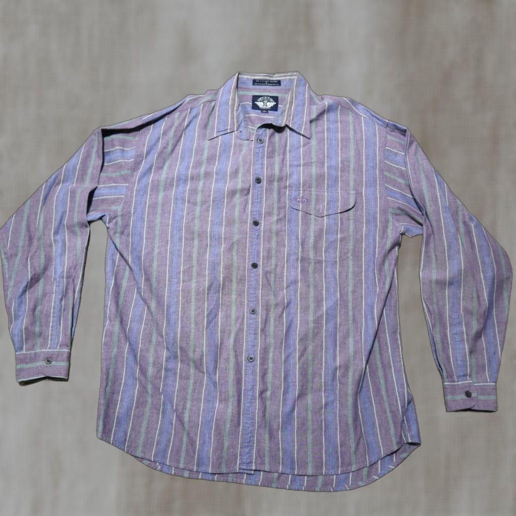 Dockers DOCKERS Shirt Button-Down Plaid Long Sleeve Purple Blue Large 16-16.5 Men Men Clothing All Seasons Casual Workwear Vintage No Size US L / EU 52-54 / 3 - 1 Thumbnail