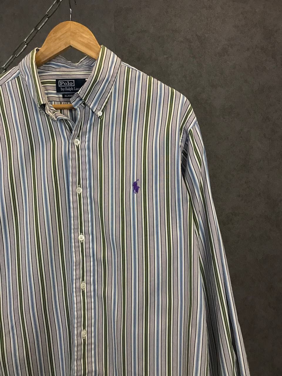 Designer Polo Ralph Lauren vintage luxury designer striped shirt Size US XL / EU 56 / 4 - 2 Thumbnail