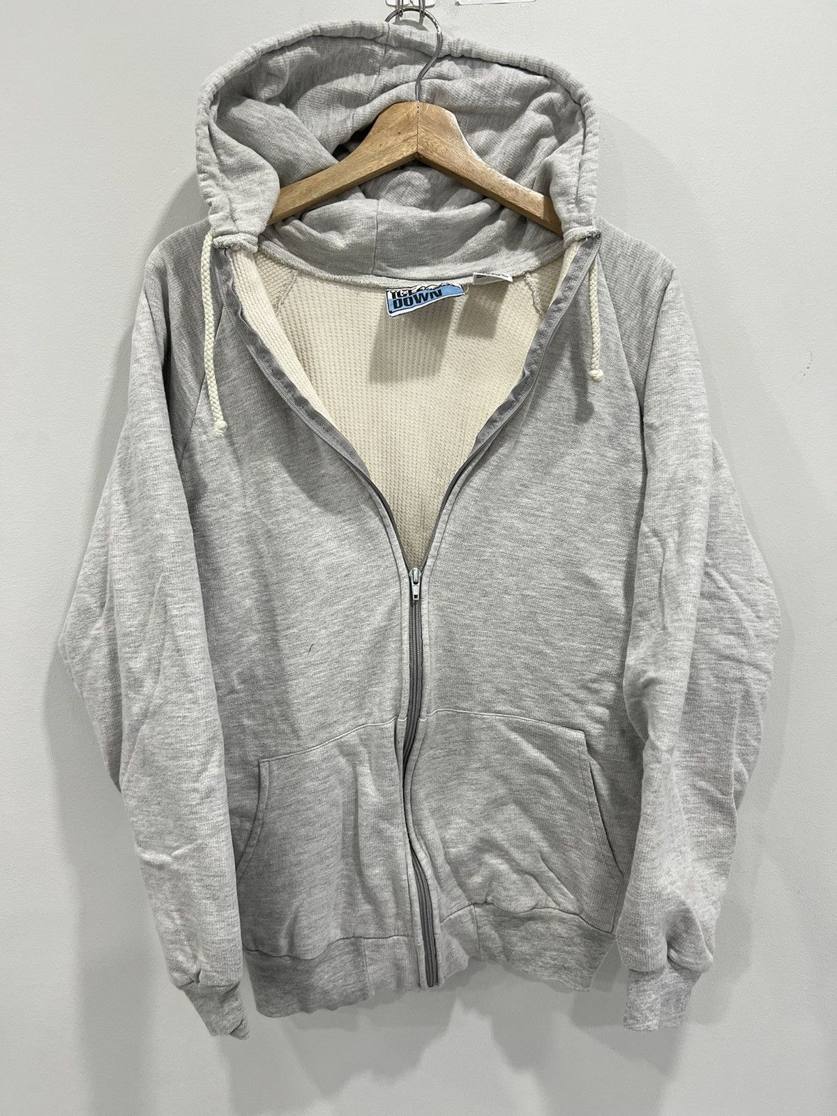 Vintage Vintage Thermal Lined Hoodie Sweater blank zip up Size US L / EU 52-54 / 3 - 1 Thumbnail