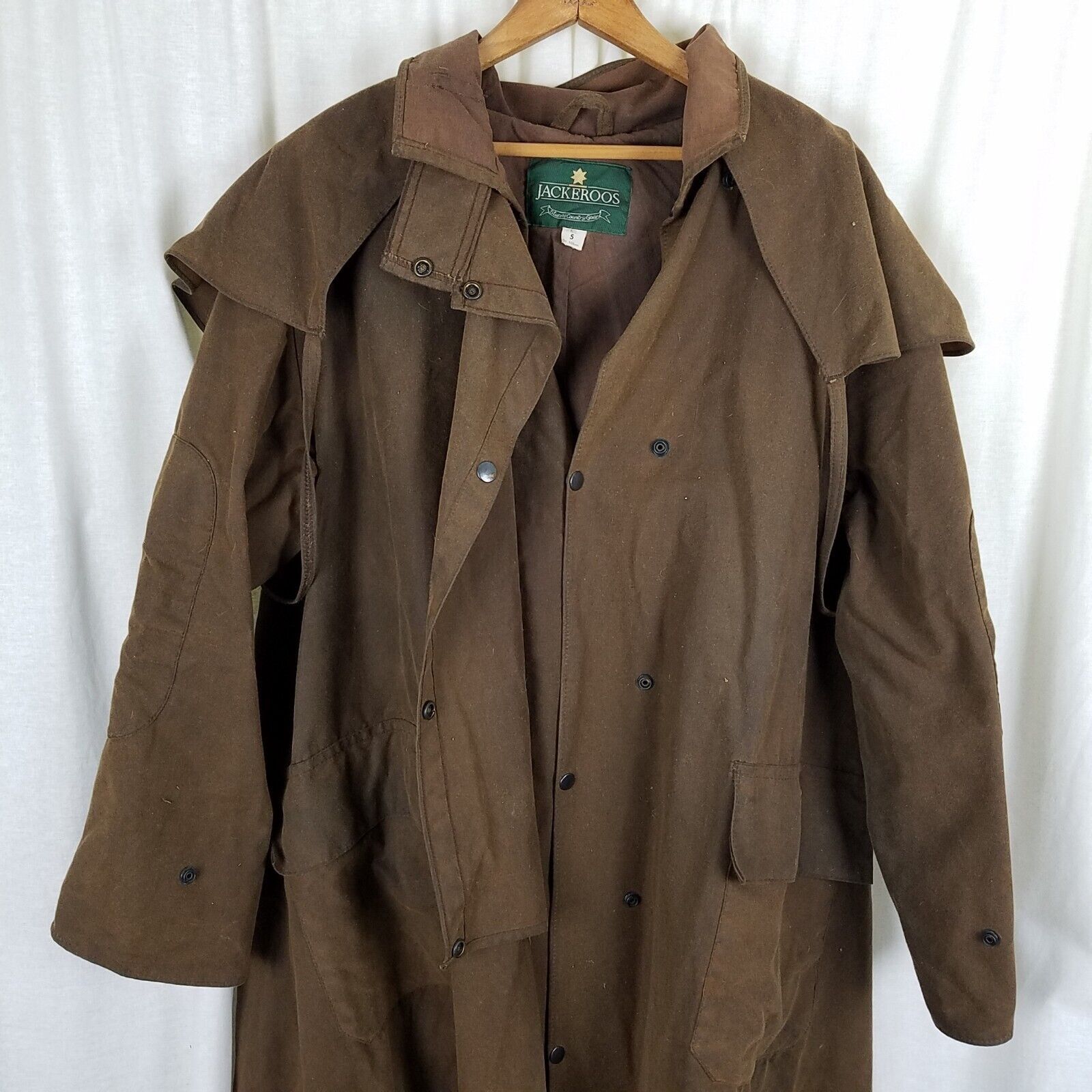 Vintage Jackeroos Oiled Canvas Waxed Stockman Drovers Trench Coat 5 Size US L / EU 52-54 / 3 - 3 Thumbnail