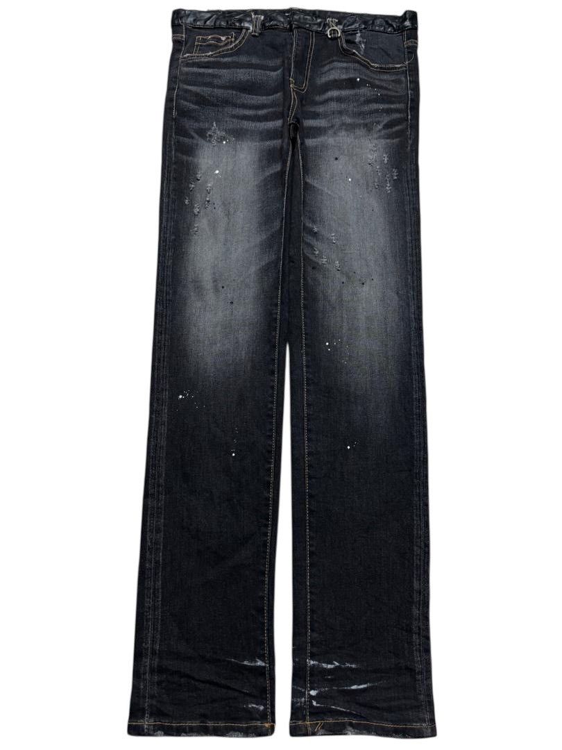 If Six Was Nine 💥SICK💥VINTAGE JAPANESE RAG JEANS INSANE MUDWASH BLACK DENIM Size US 31 - 2 Thumbnail