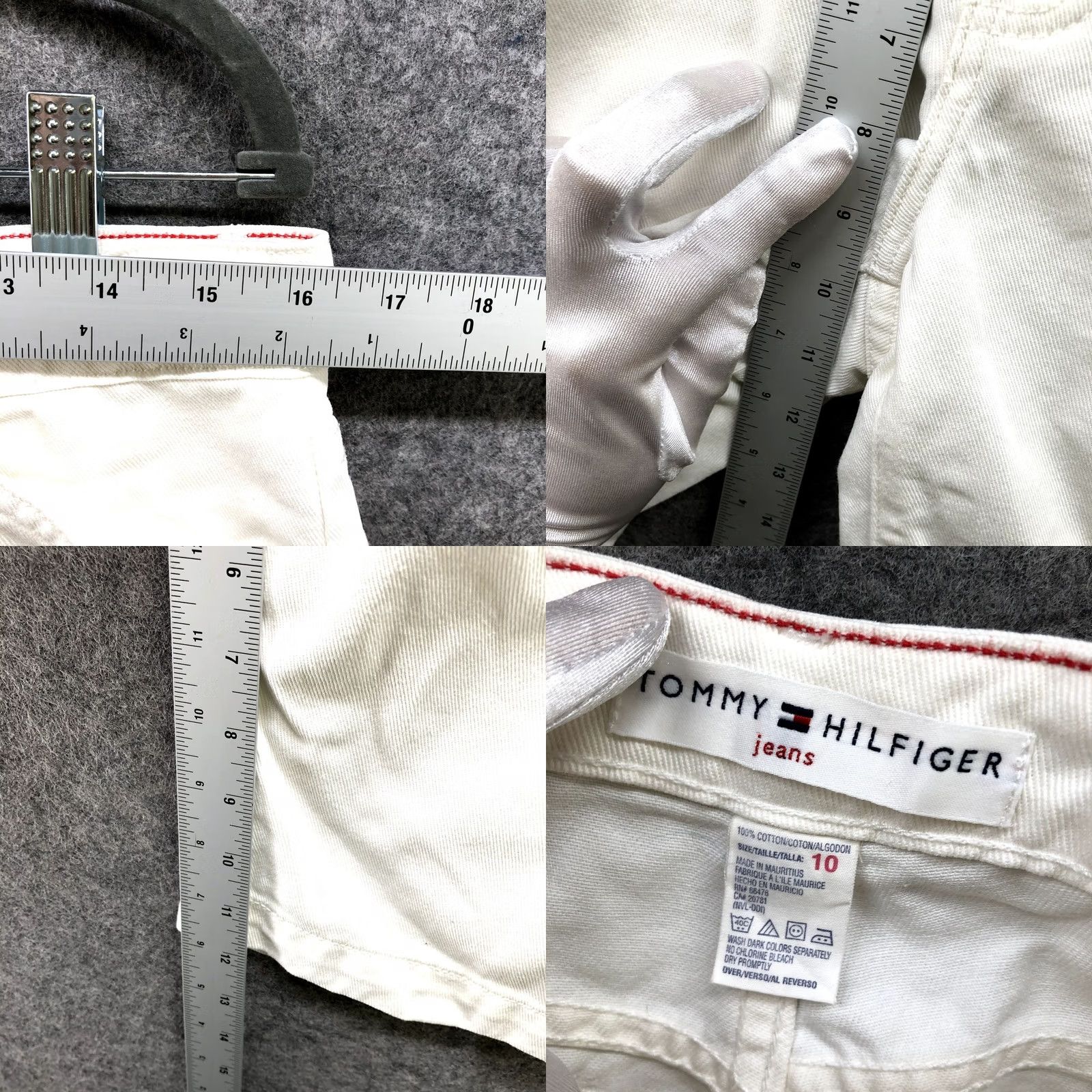 Tommy Hilfiger VINTAGE Tommy Hilfiger Carpenter Jeans Shorts Womens Size 10 White Y2K 2000s Size 32" / US 10 / IT 46 - 8 Thumbnail
