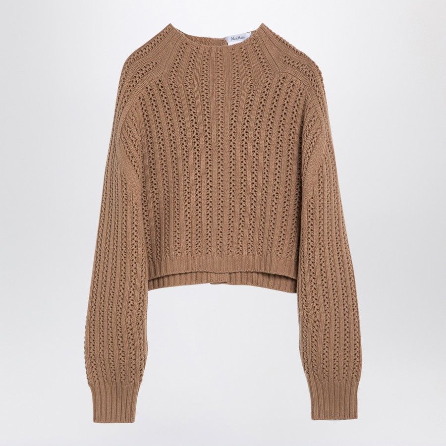Max Mara o1d2blof0824 Wool Cashmere Sweater in Beige Size M / US 6-8 / IT 42-44 - 2 Thumbnail