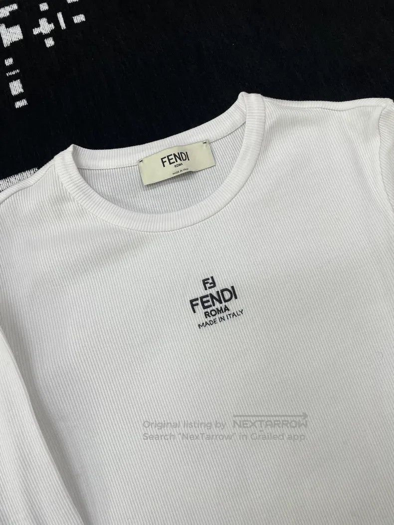 Fendi Fendi White Letter Logo Knit Long Sleeve Underwear Size S / US 4 / IT 40 - 2 Thumbnail