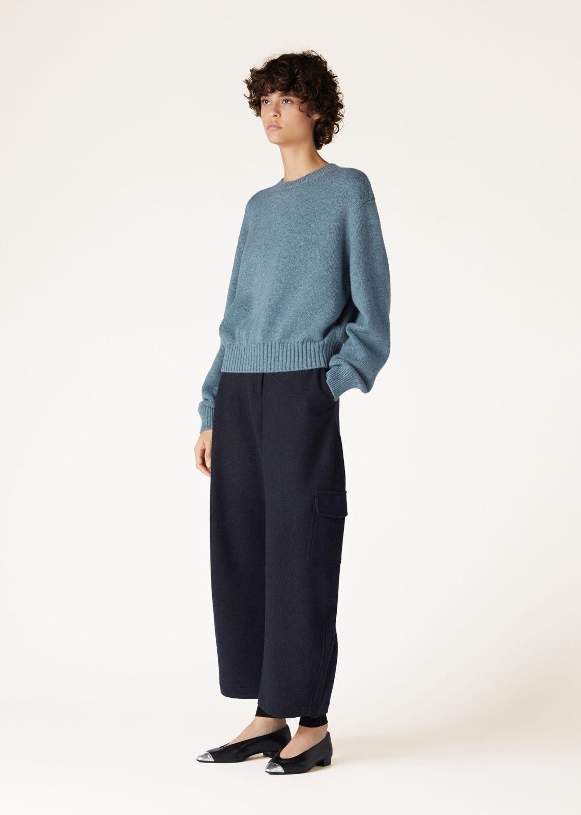 Loro Piana o1srvl11e0125 FAO0063 Ashi Crewneck Sweater in Blue Size XS / US 0-2 / IT 36-38 - 2 Thumbnail
