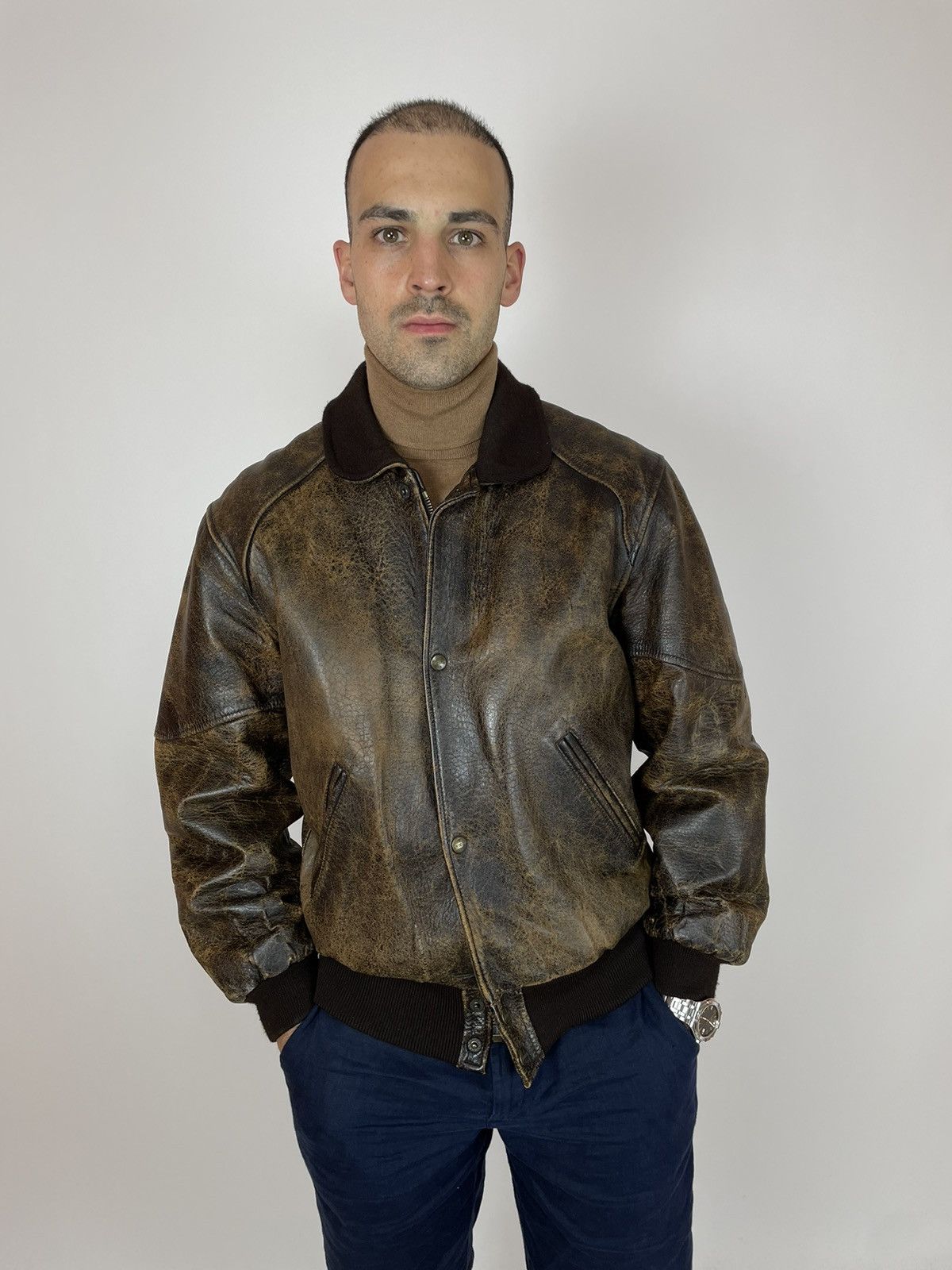 Chevignon CHEVIGNON Leather Jacket Vintage avant garde grange 90s Size US M / EU 48-50 / 2 - 10 Thumbnail