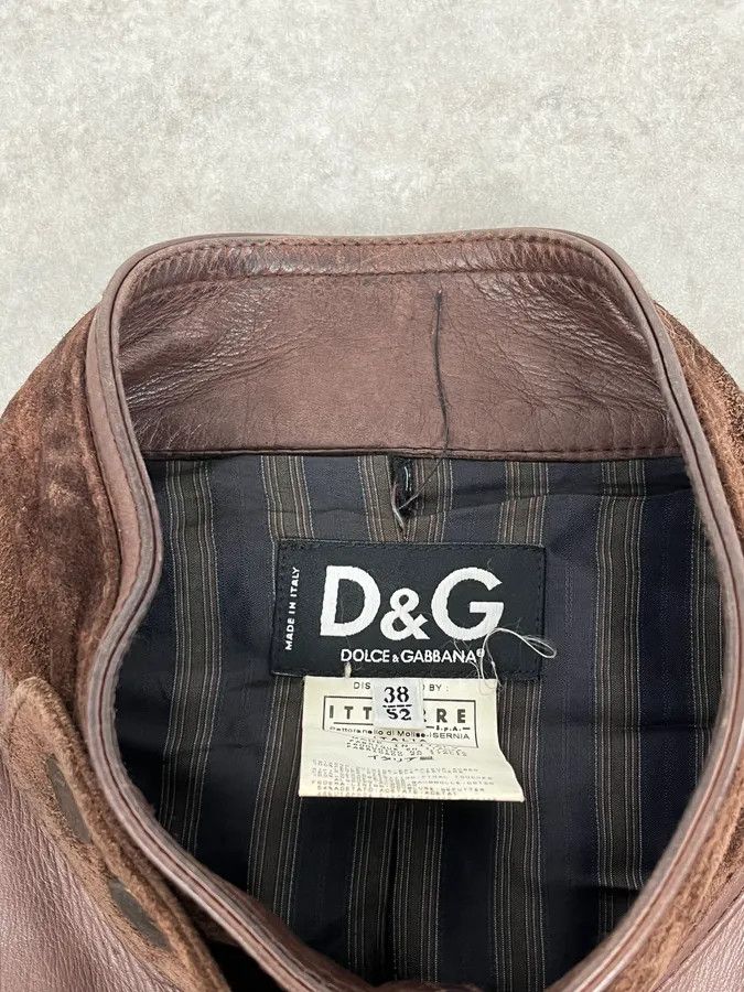 Dolce & Gabbana SS2005 Dolce & Gabbana Brown Hybrid Leather Premium Jacket Size US L / EU 52-54 / 3 - 11 Thumbnail