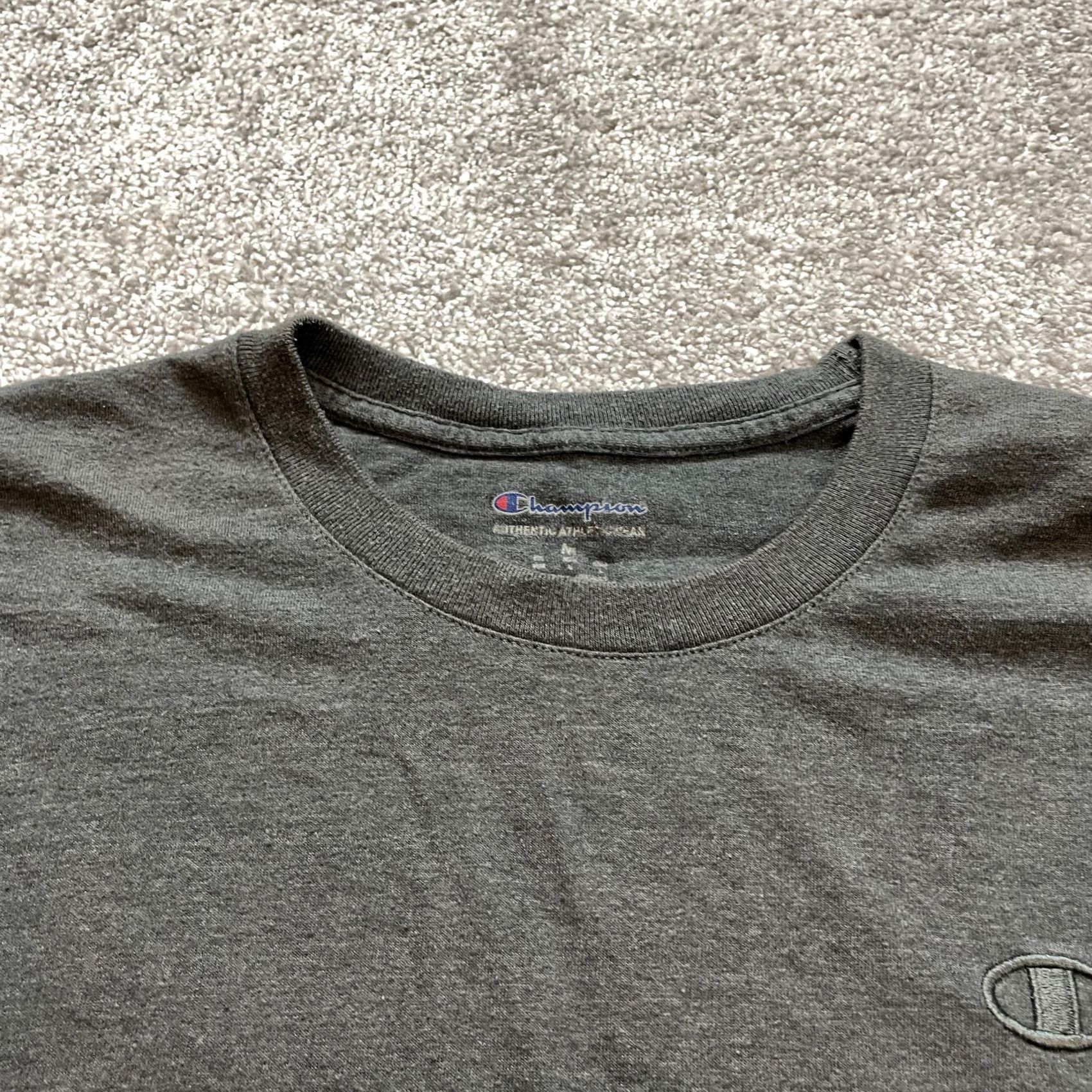 Champion Champion Shirt Mens M Gray Short Sleeve Cotton Logo Basic Gym Adult Tee Size US M / EU 48-50 / 2 - 5 Thumbnail